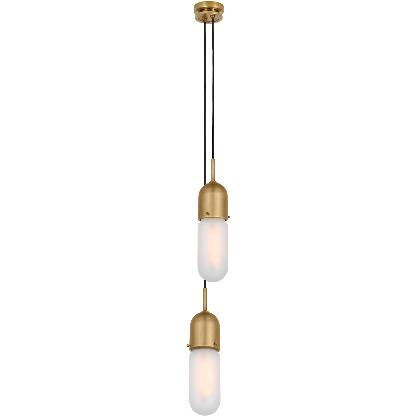 Thomas O'Brien Junio LED 5.5 inch Hand-Rubbed Antique Brass Pendant Ceiling Light in Frosted Glass