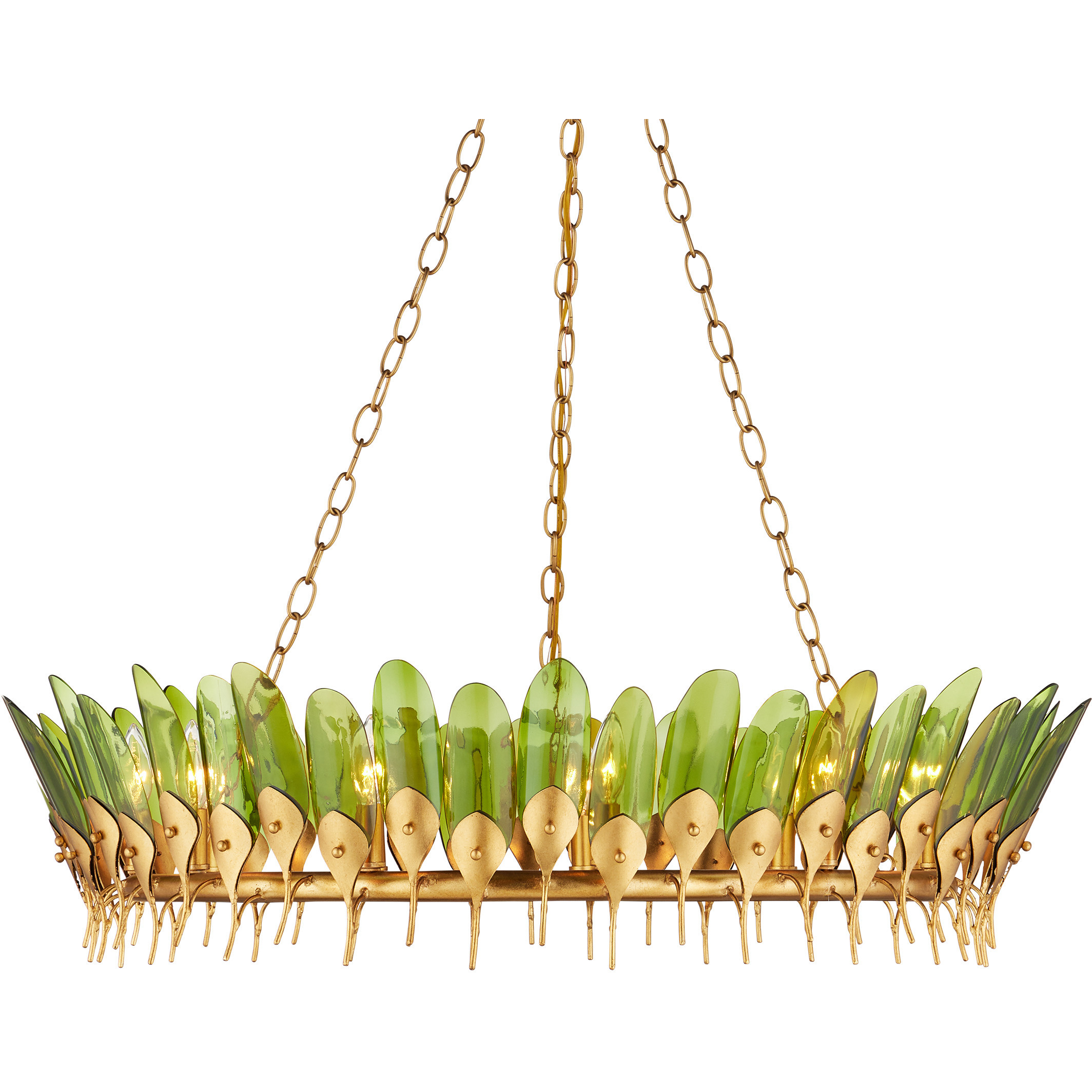Selavy 11 Light 38 inch Contemporary Gold Leaf and Contemporary Gold Chandelier Ceiling Light