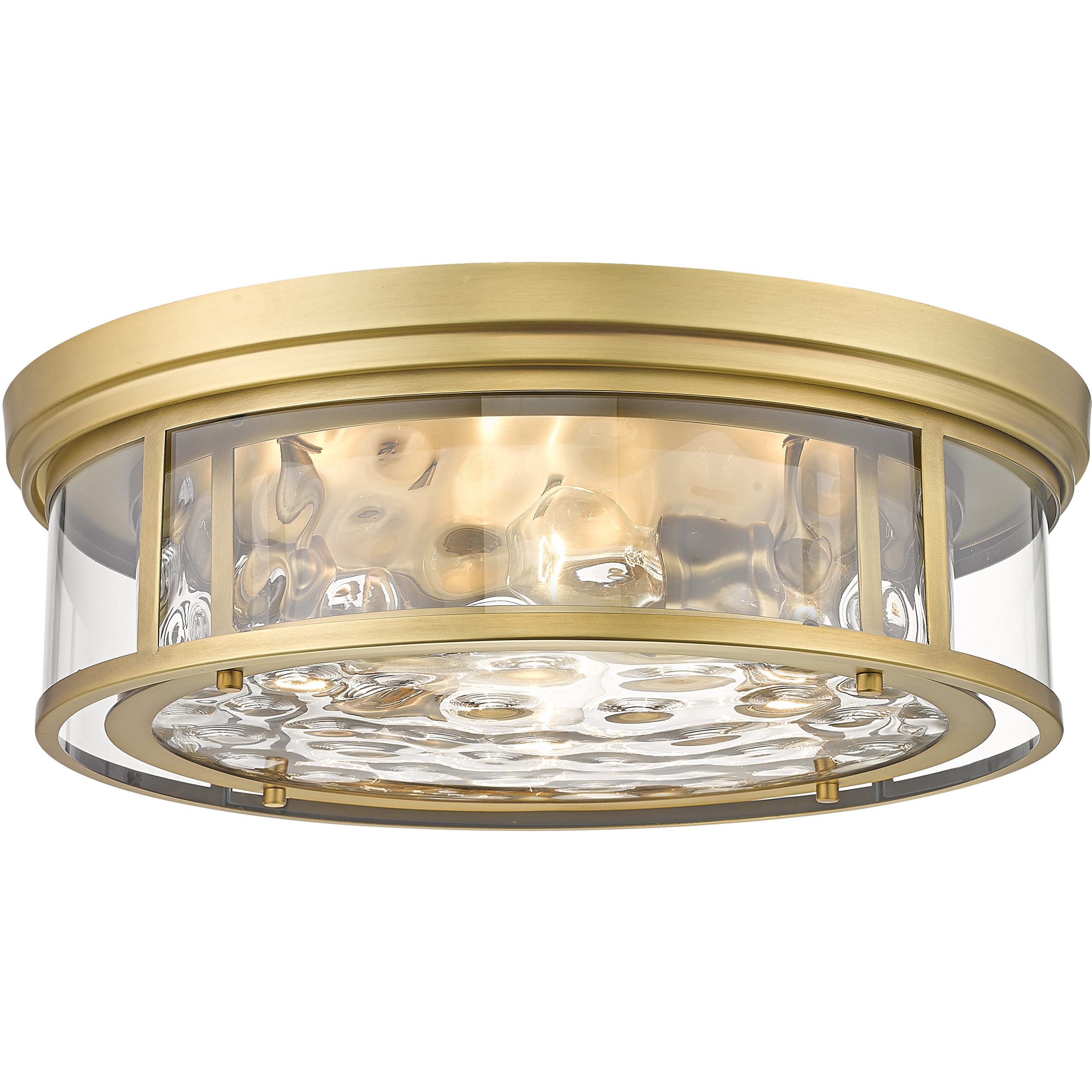 Clarion 4 Light 20.75 inch Rubbed Brass Flush Mount Ceiling Light in Rubbed Bronze