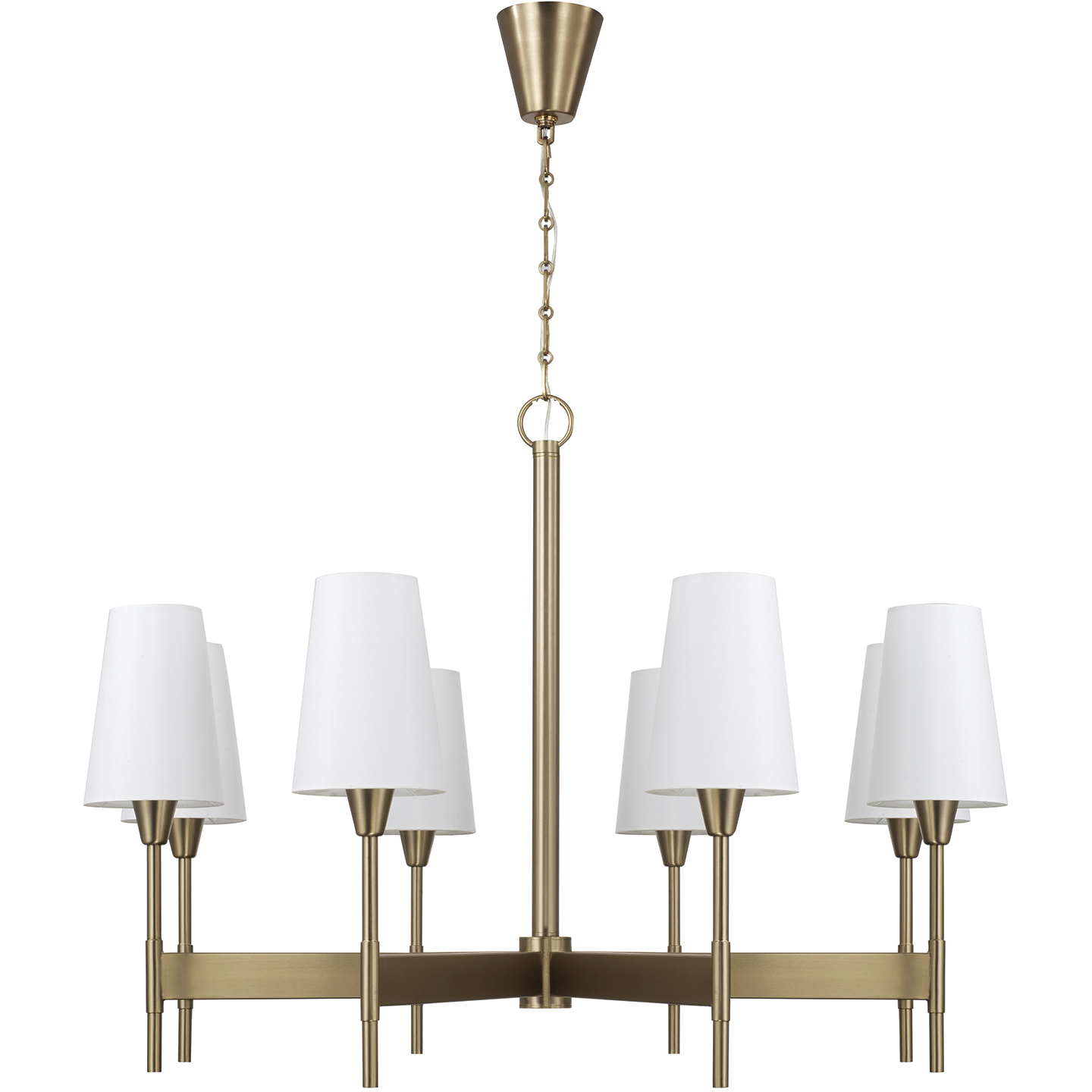 Leland 8 Light 42 inch Aged Brass Chandelier Ceiling Light