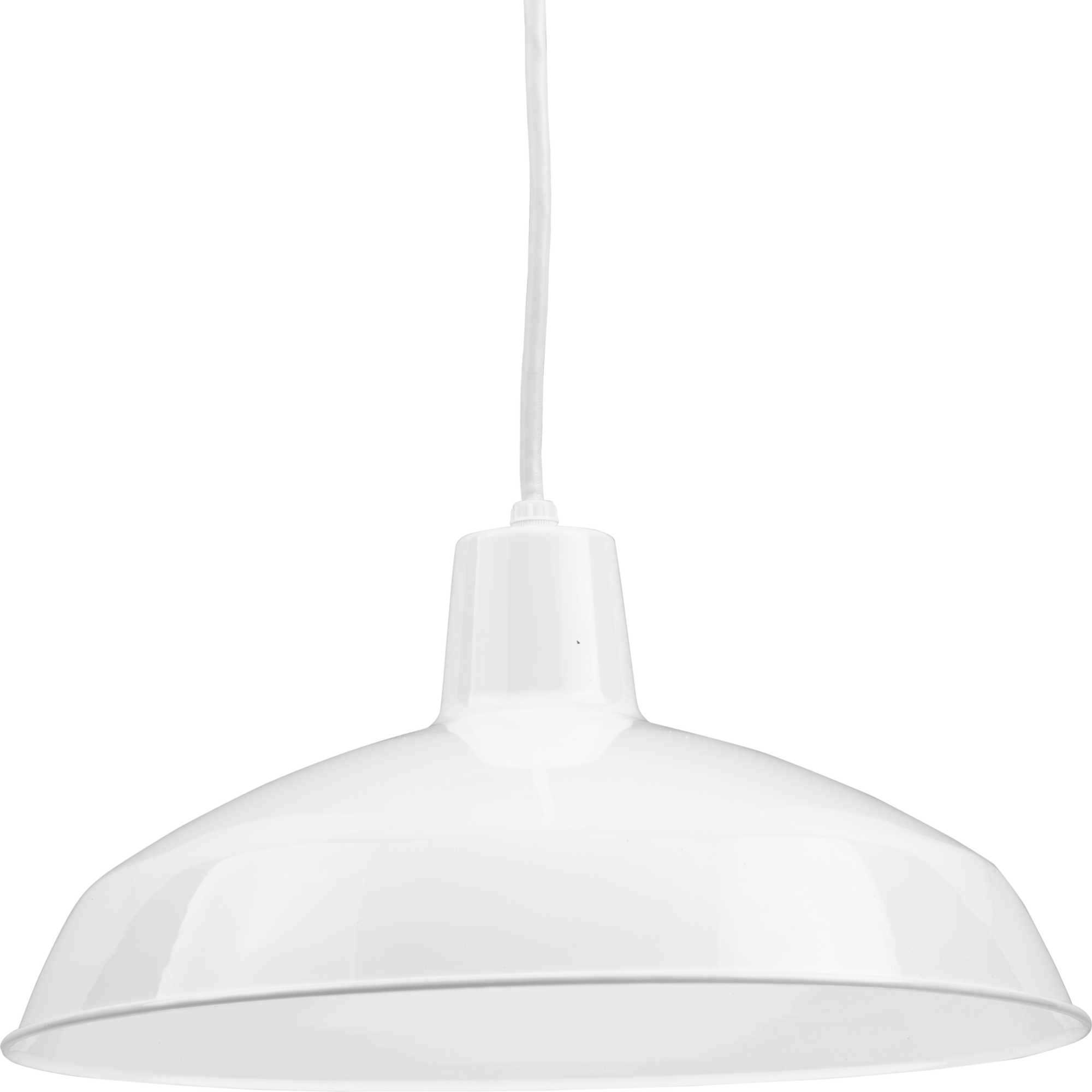 Metal Shade 1 Light 16 inch White Pendant Ceiling Light in Standard Lamping