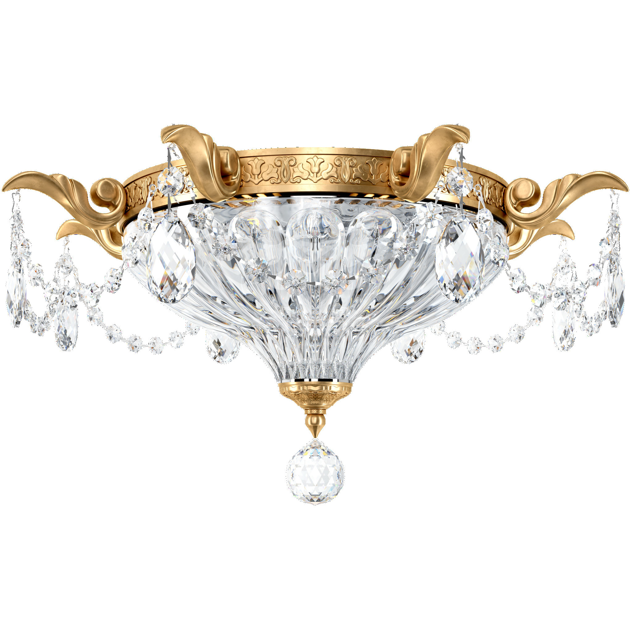 Milano 2 Light Heirloom Gold Flush Mount Ceiling Light in Heritage