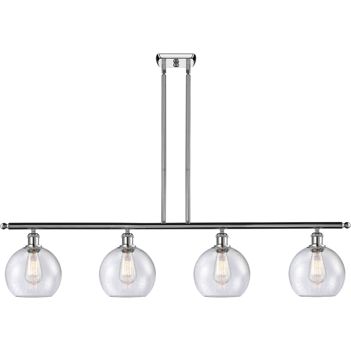 Ballston Athens LED 48 inch Polished Chrome Island Light Ceiling Light in Seedy Glass