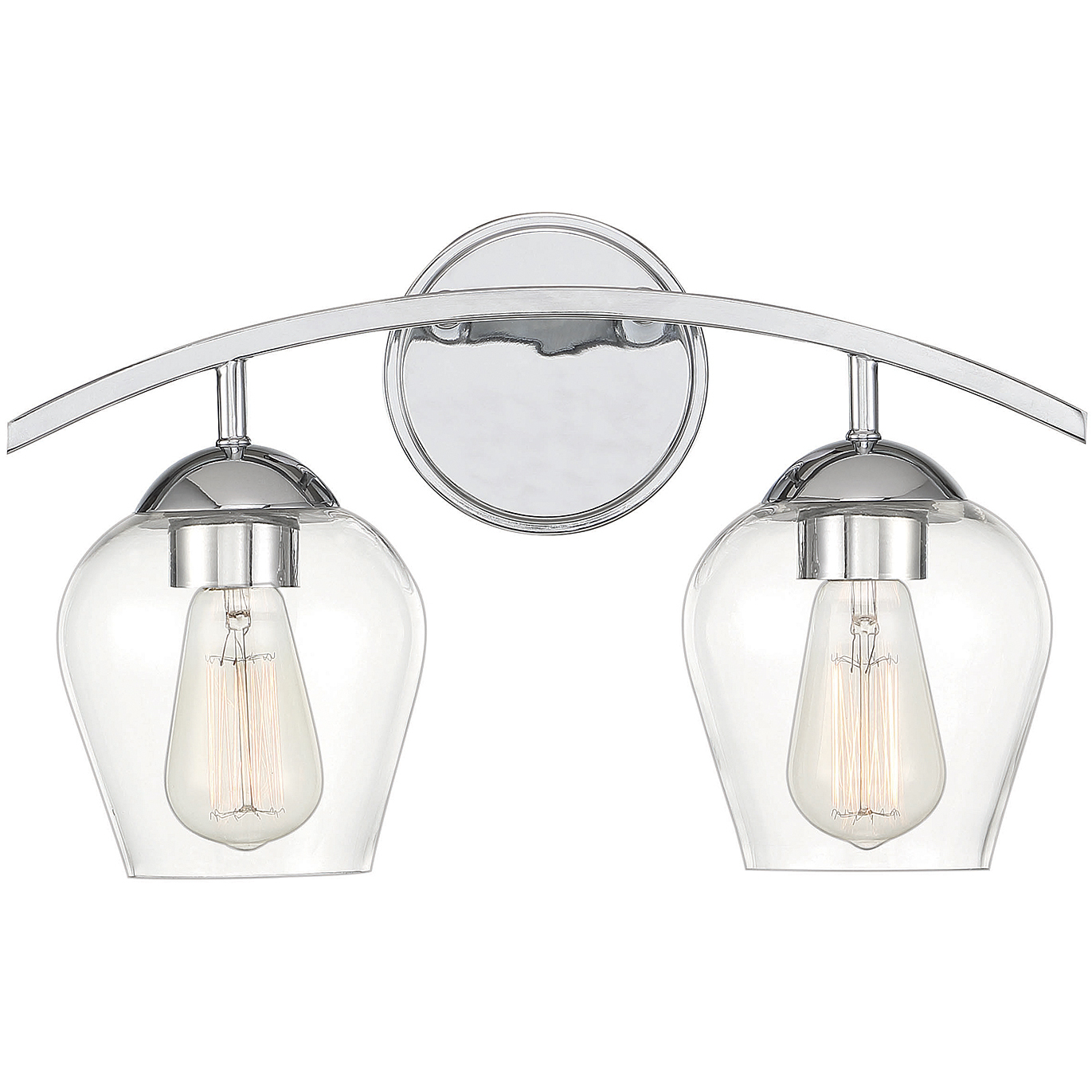 Transitional 2 Light 16 inch Chrome Bathroom Vanity Light Wall Light