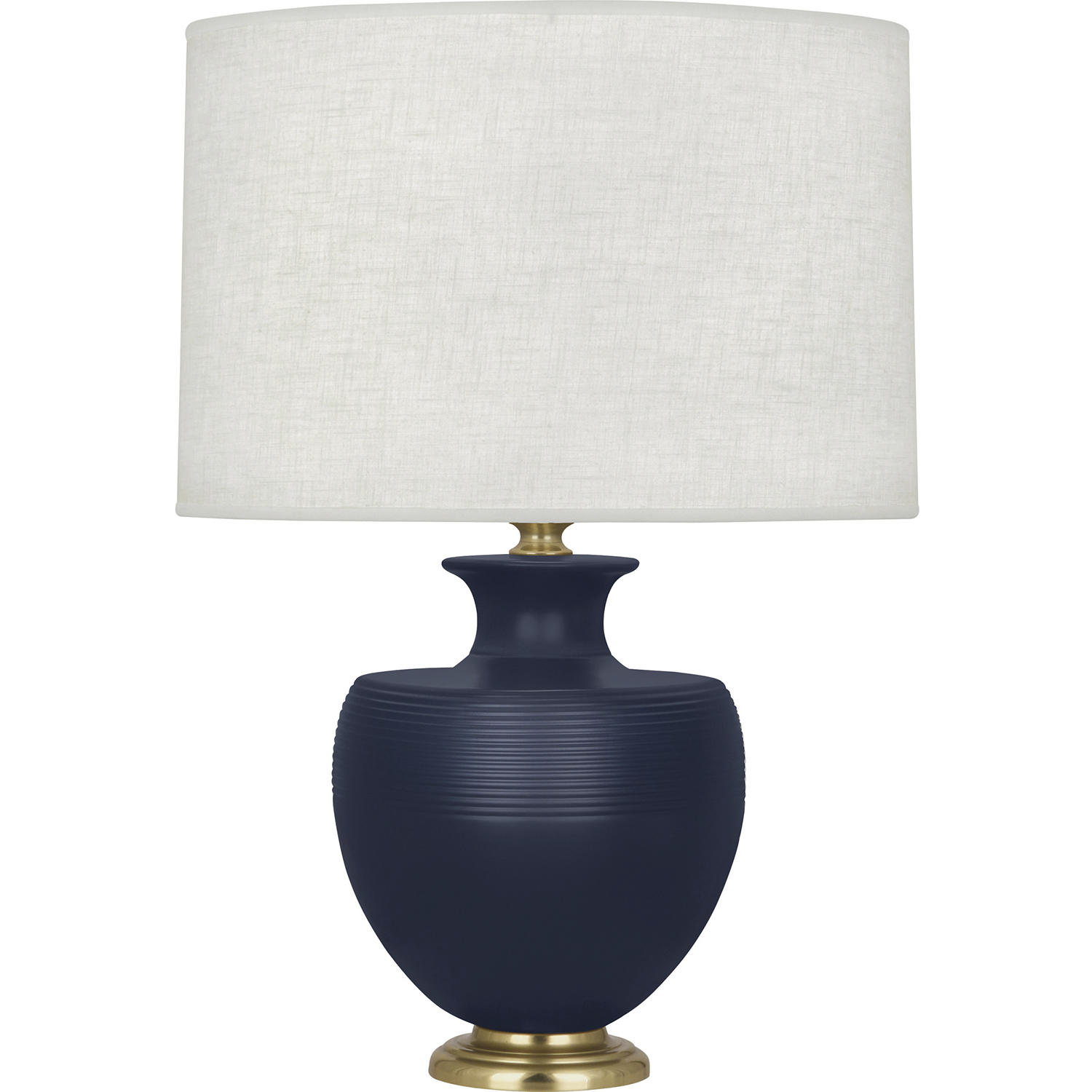 Michael Berman Atlas 25.25 inch 150 watt Matte Midnight Blue Table Lamp Portable Light in Modern Brass