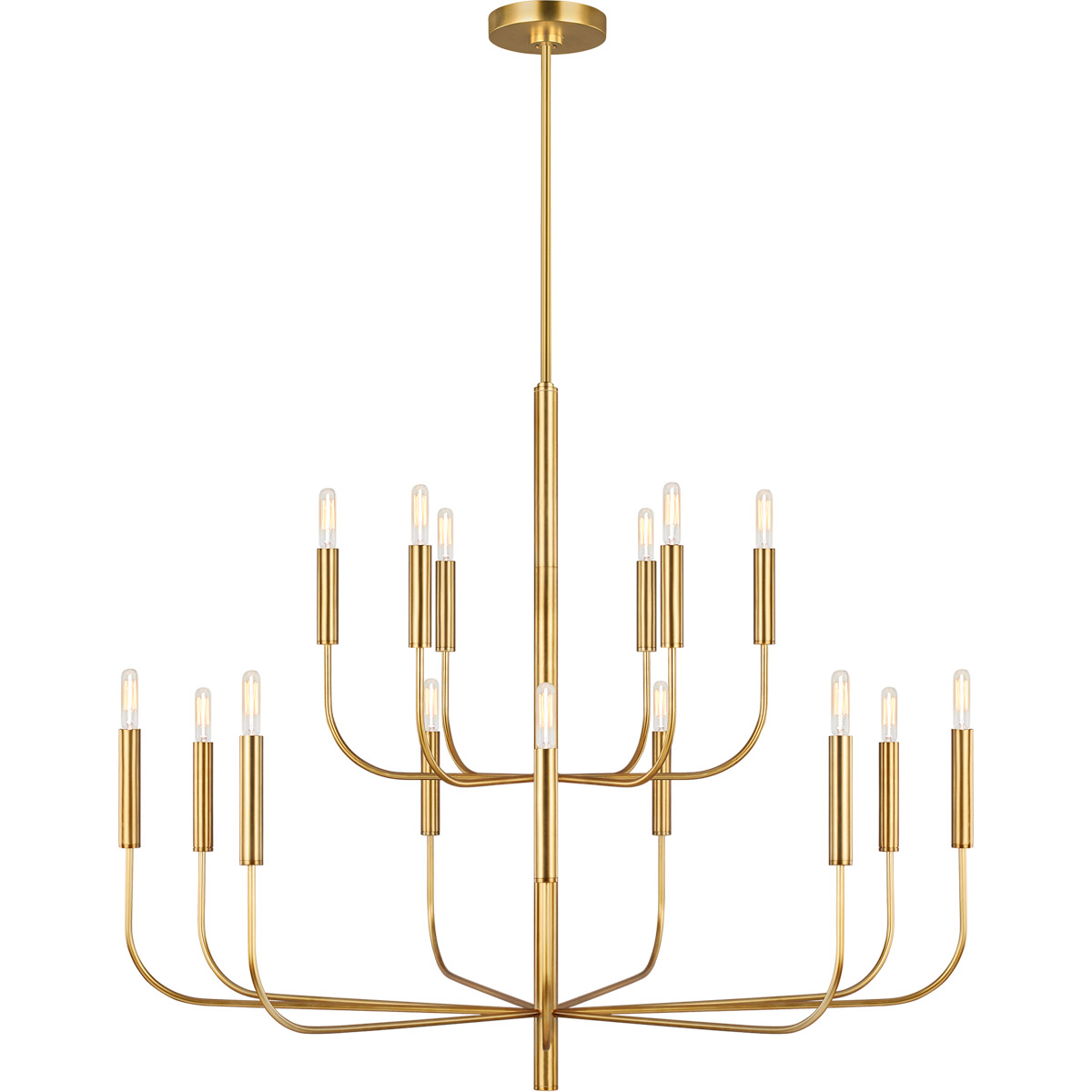 ED Ellen DeGeneres Brianna 15 Light 48.75 inch Burnished Brass Chandelier Ceiling Light
