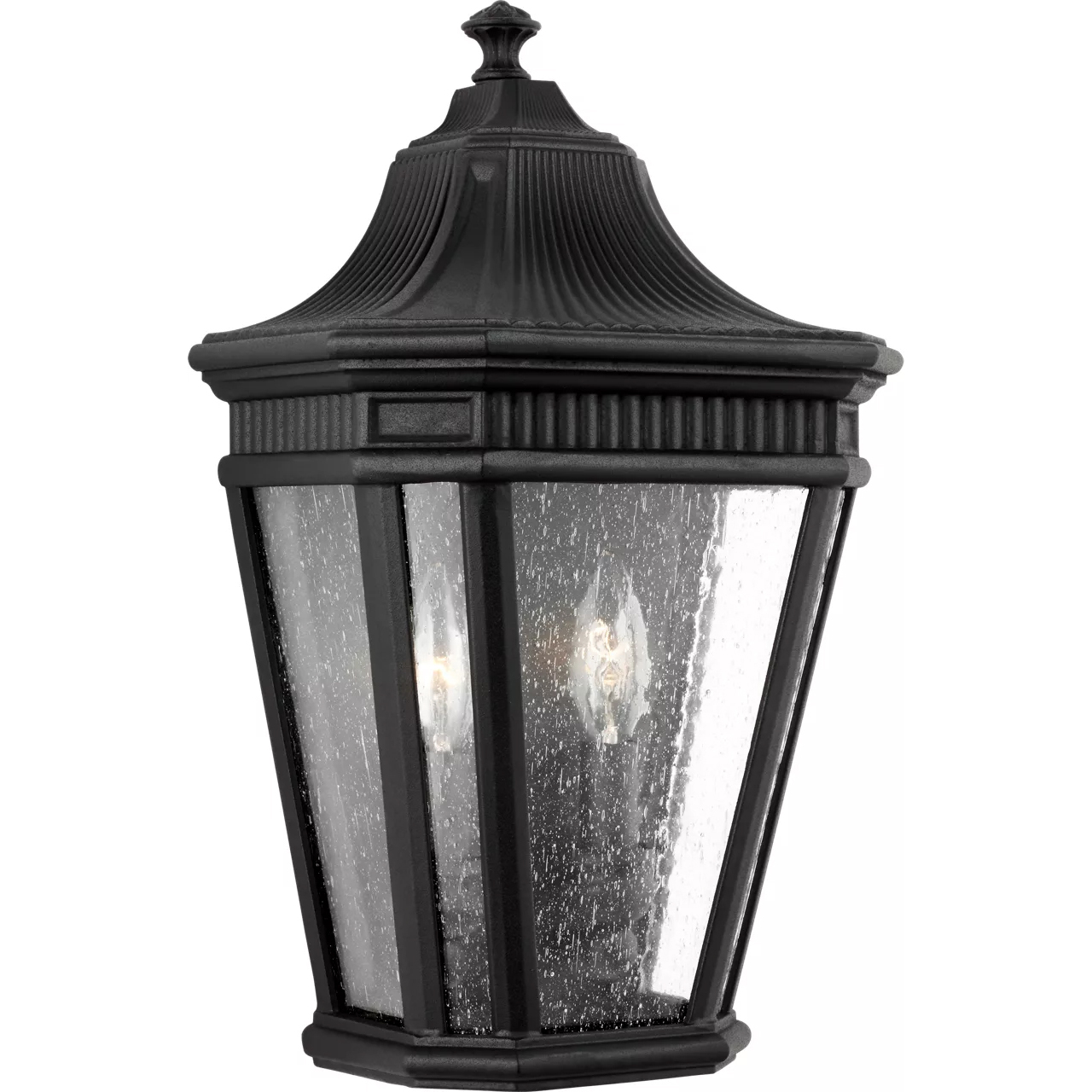 Cotswold Lane 2 Light 16 inch Black Outdoor Wall Lantern
