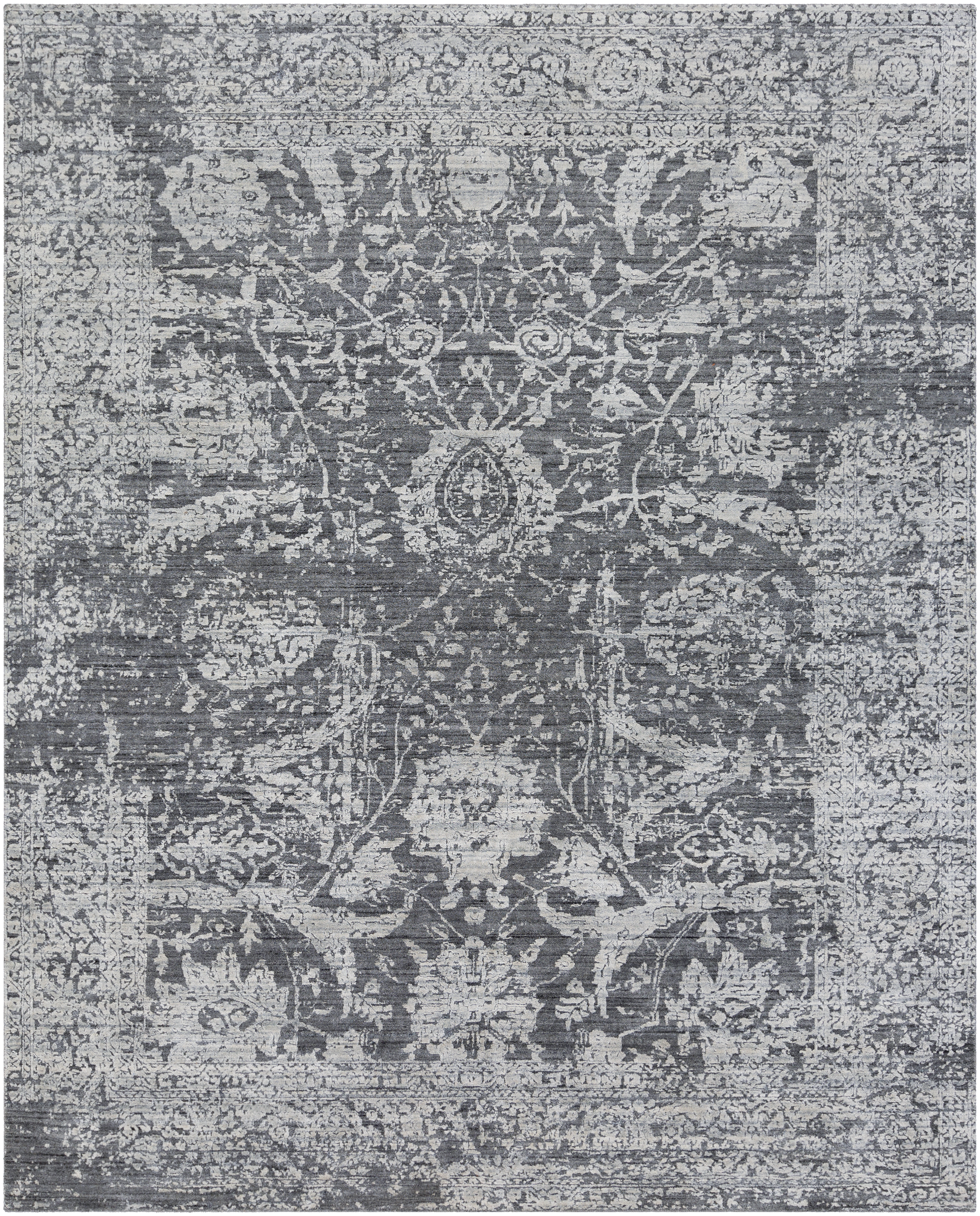 Lucknow 120 X 96 inch Charcoal Rug in 8 x 10, Rectangle