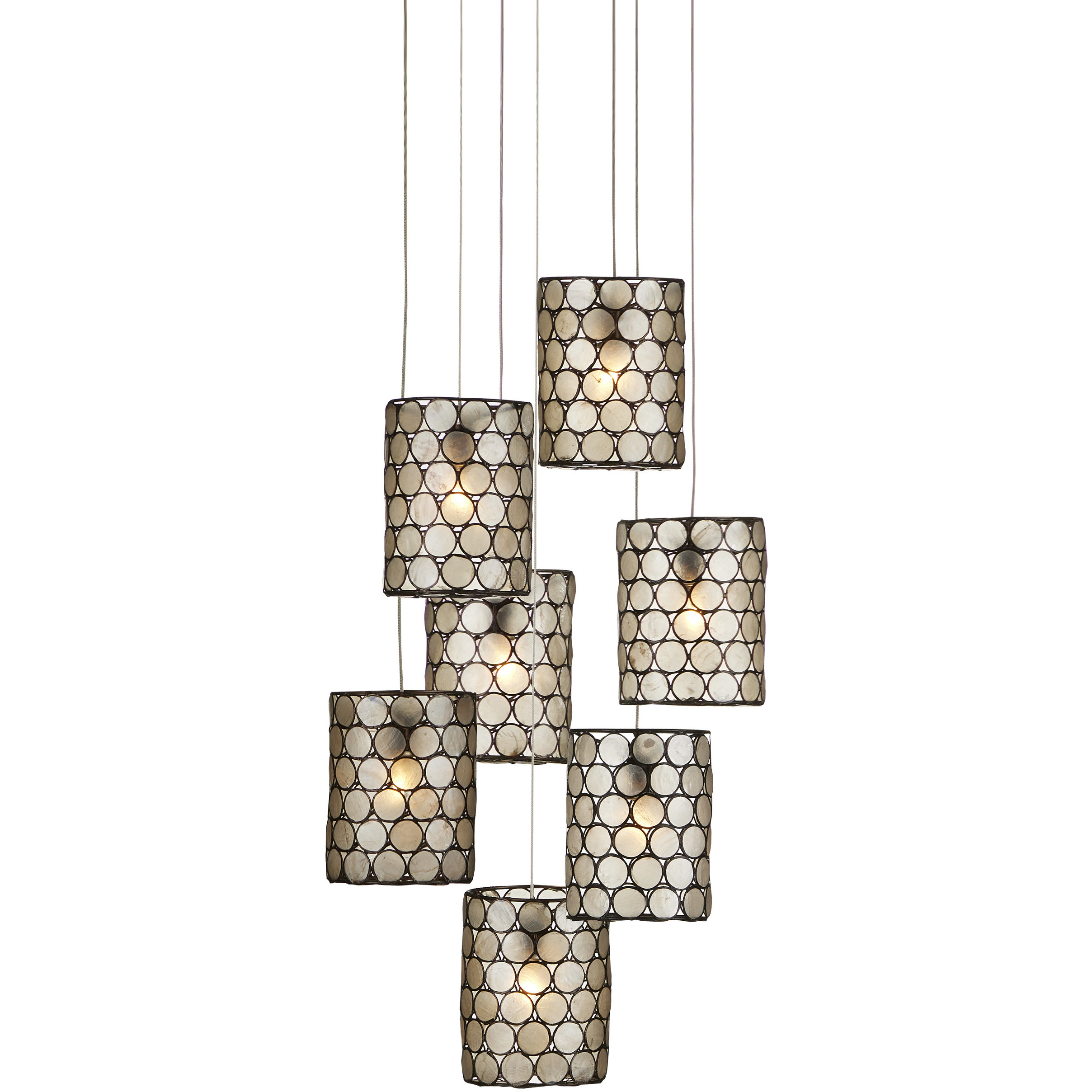 Regatta 7 Light 15 inch Silver Multi-Drop Pendant Ceiling Light