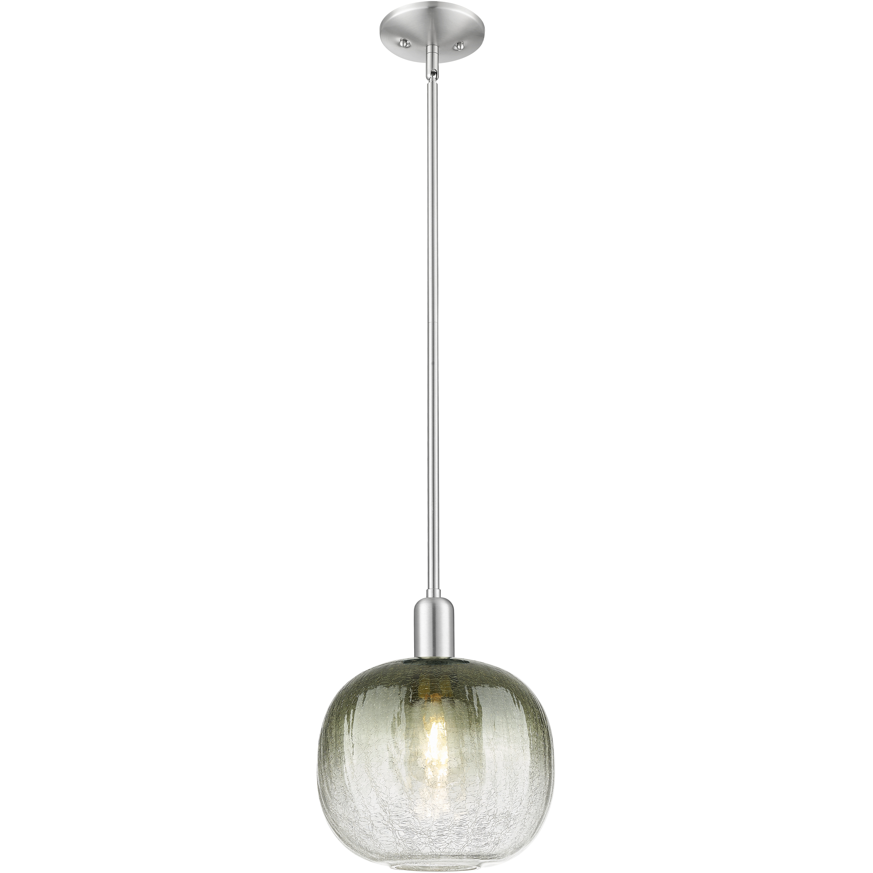 Downtown Urban Brookhaven Sphere 1 Light 10 inch Brushed Satin Nickel Mini Pendant Ceiling Light in Slate Glass