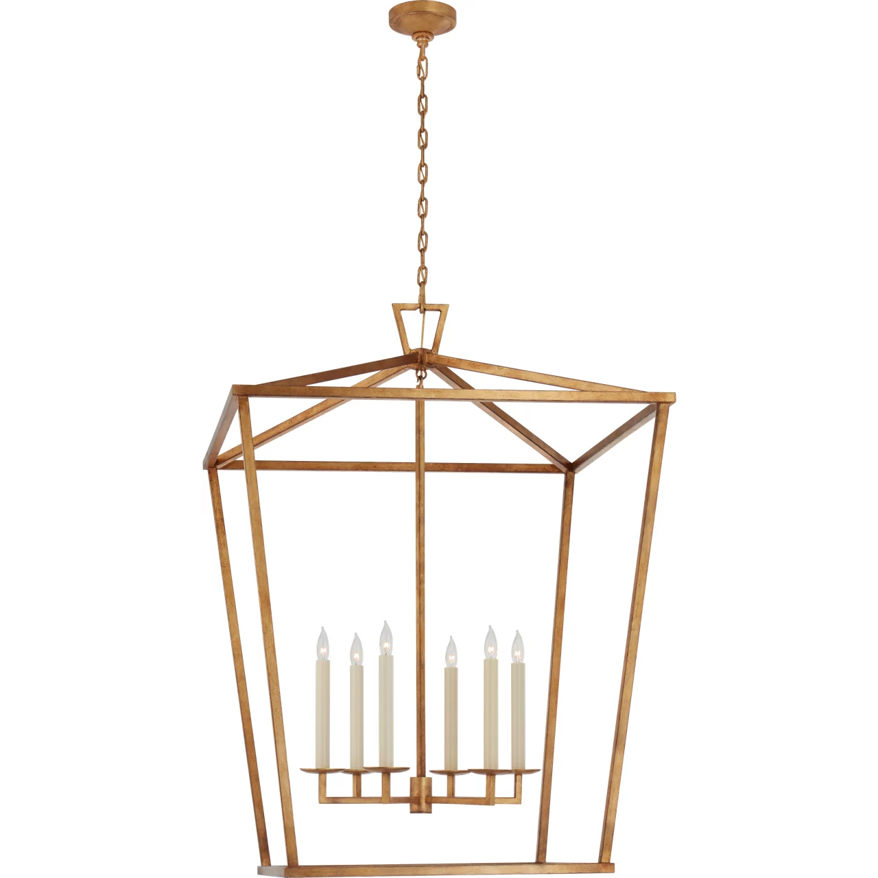 Chapman & Myers Darlana 6 Light 36 inch Gilded Iron Lantern Pendant Ceiling Light, XXL