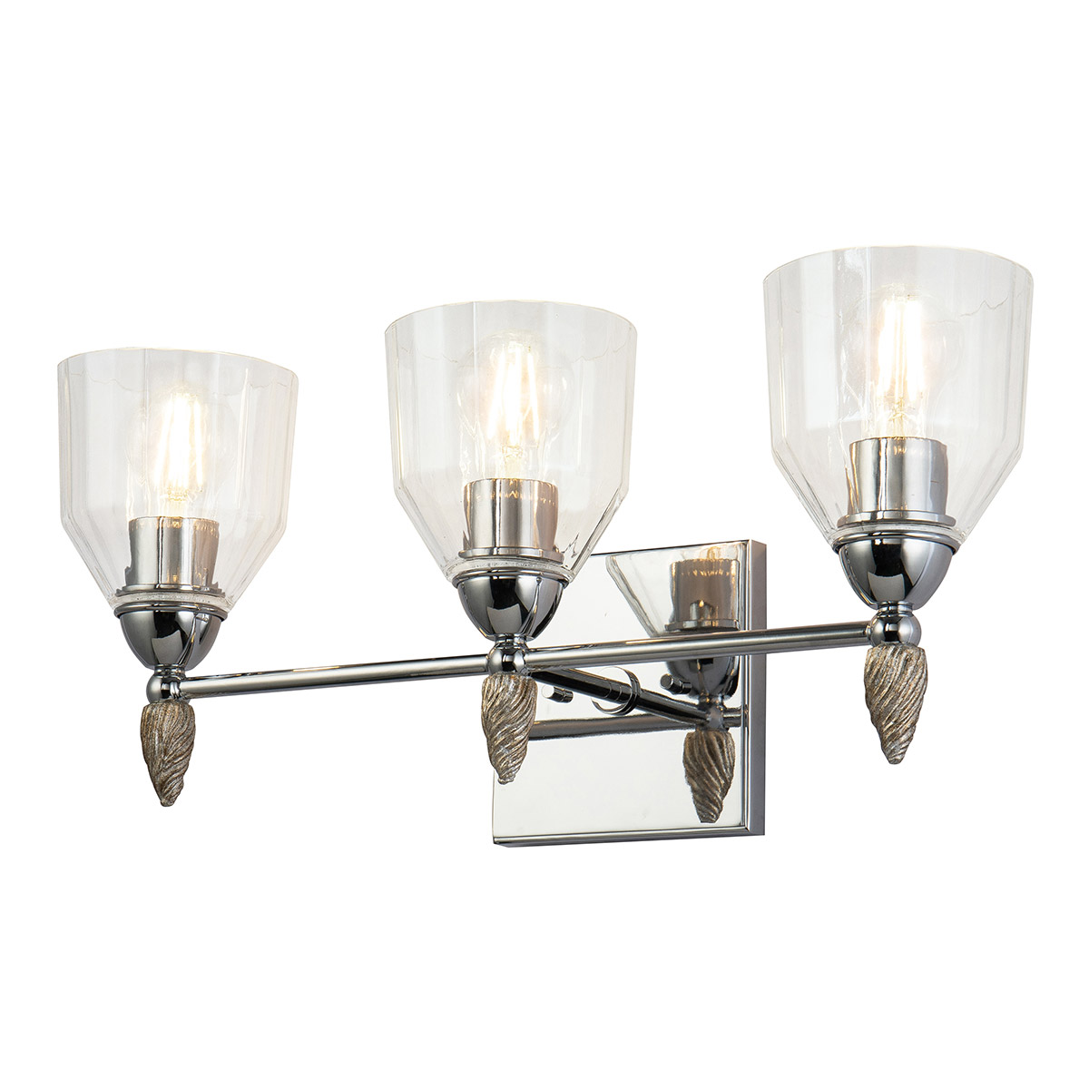 Fun Finial 3 Light 22 inch Polished Chrome Vanity Light Wall Light