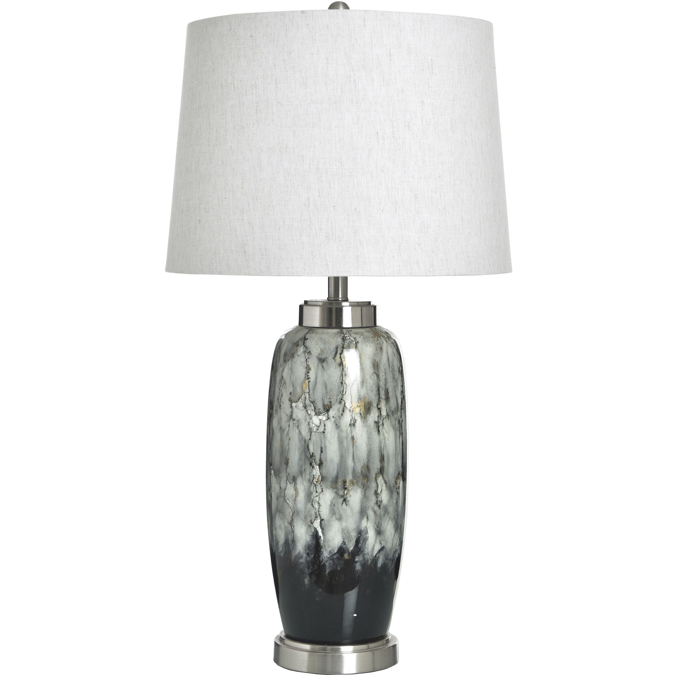 Cameron 32.25 inch 100 watt Rogan Grey and White Table Lamp Portable Light