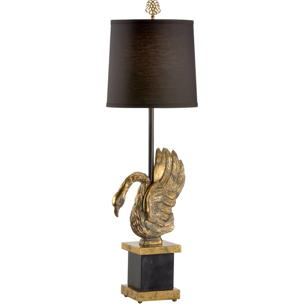 Wildwood 33 inch 100 watt Aged Gold Leaf Table Lamp Portable Light