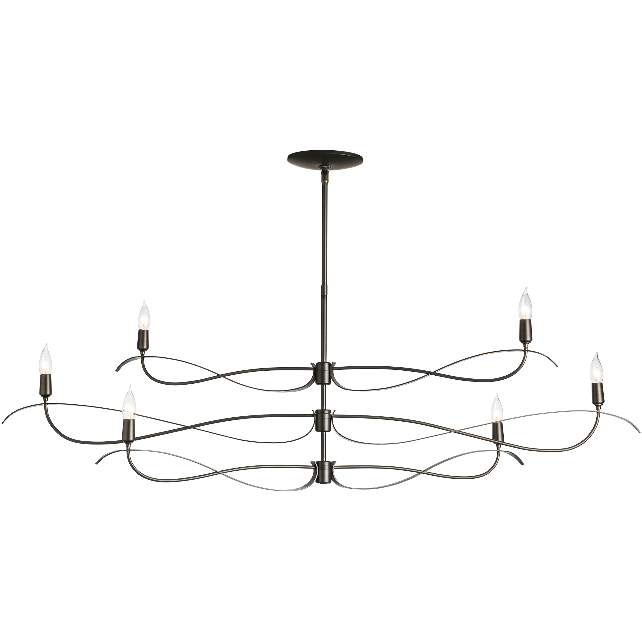 Willow 6 Light 59.4 inch Dark Smoke Chandelier Ceiling Light, Large