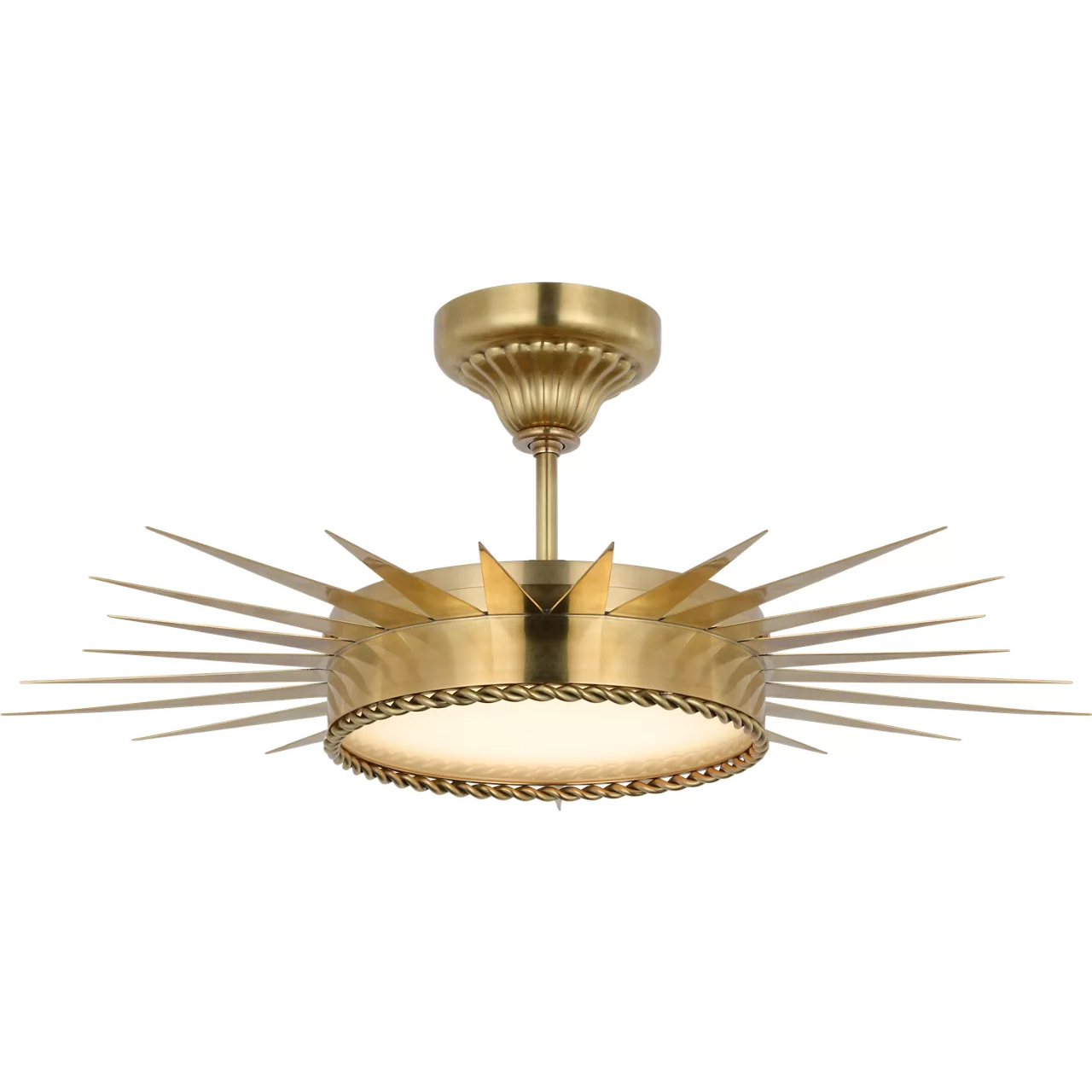 Suzanne Kasler Soleil LED 27.75 inch Hand-Rubbed Antique Brass Semi-Flush Mount Ceiling Light