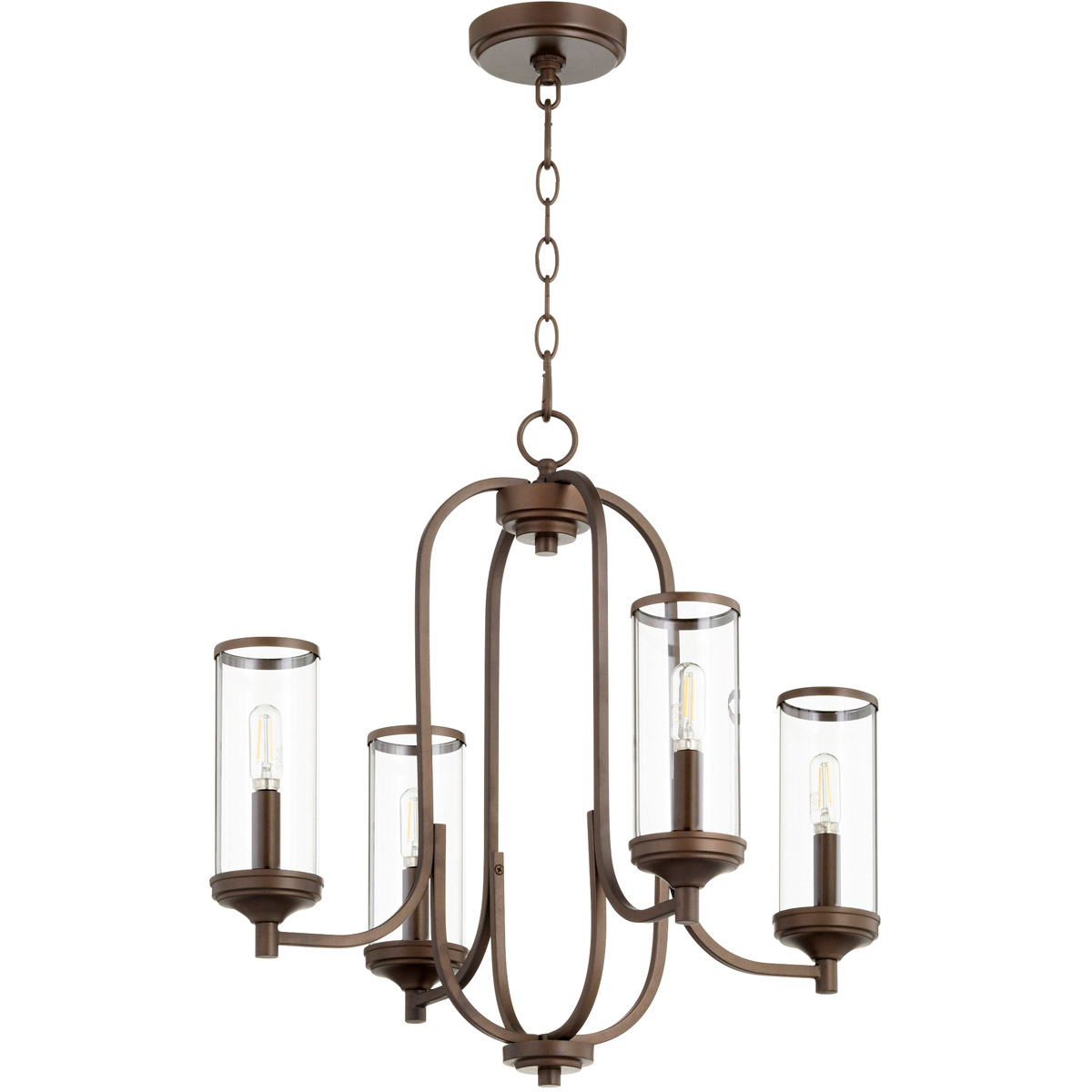 Collins 4 Light 22 inch Oiled Bronze Chandelier Ceiling Light