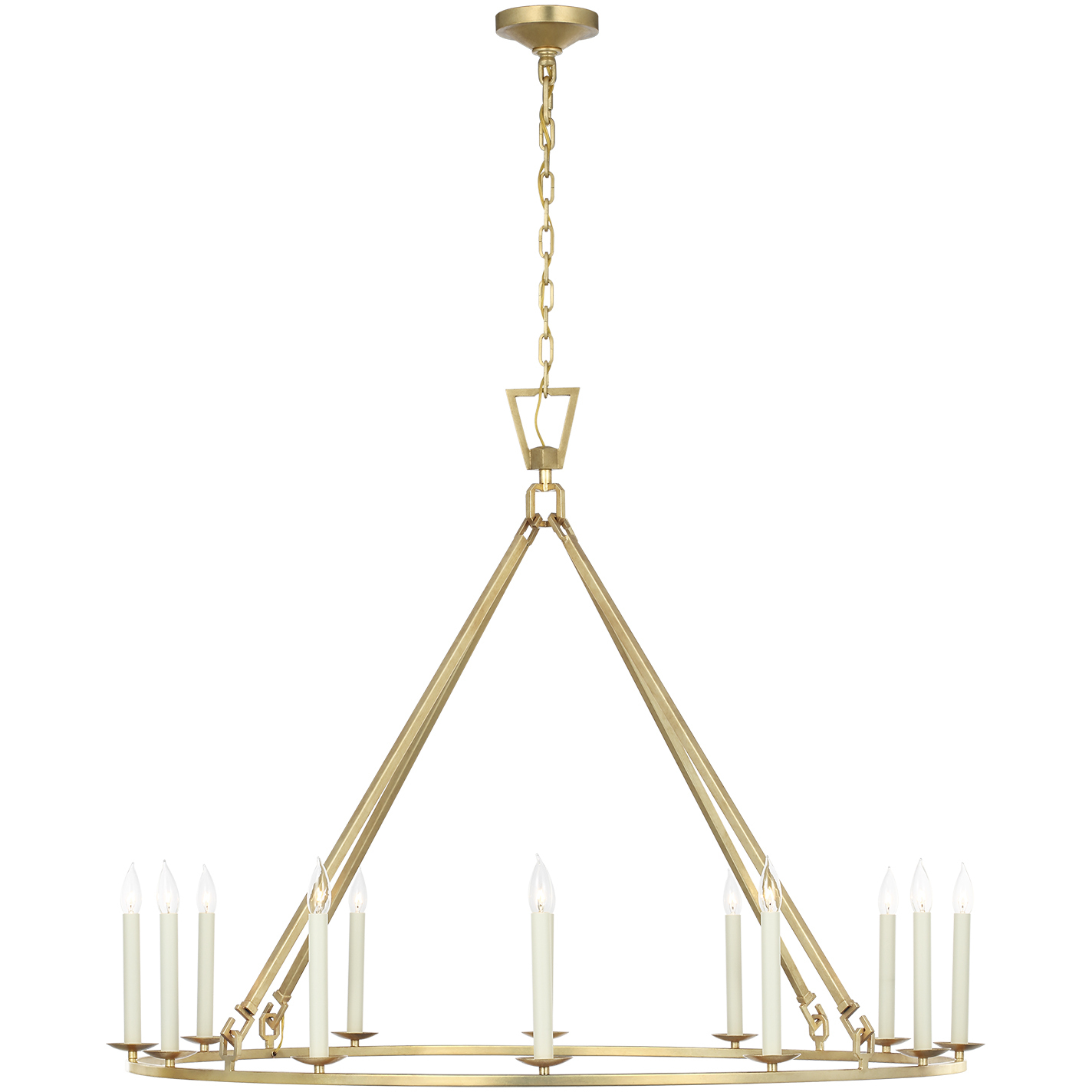 Chapman & Myers Darlana Ring 12 Light 50 inch Gild Single Ring Chandelier Ceiling Light, Extra Large