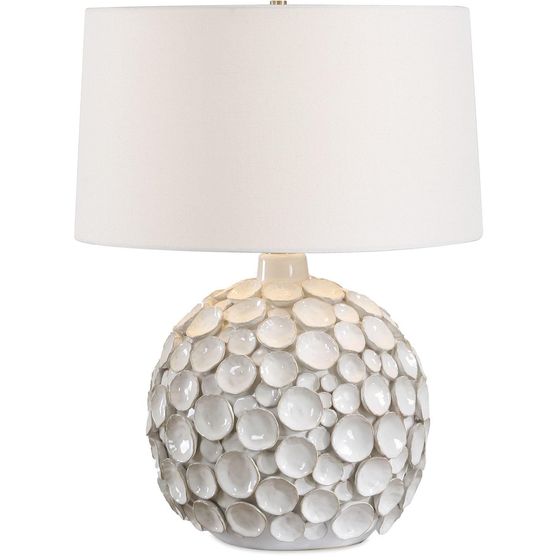 Hartley 25.5 inch 150 watt White Glaze and Antique Brass Table Lamp Portable Light