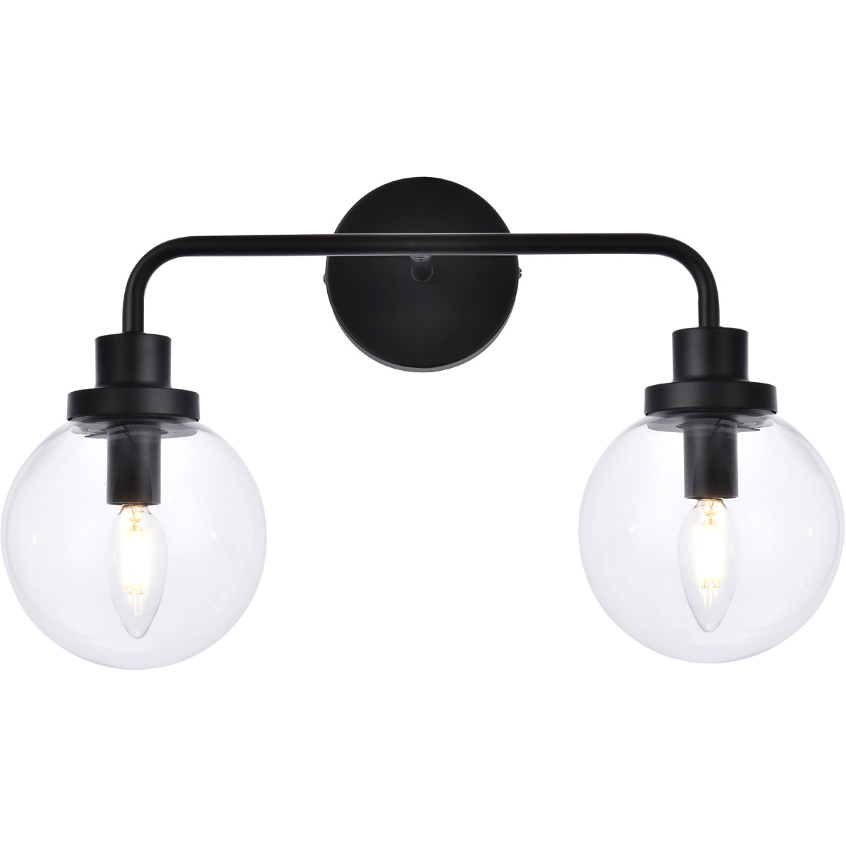 Hanson 2 Light 19 inch Black Bath Sconce Wall Light