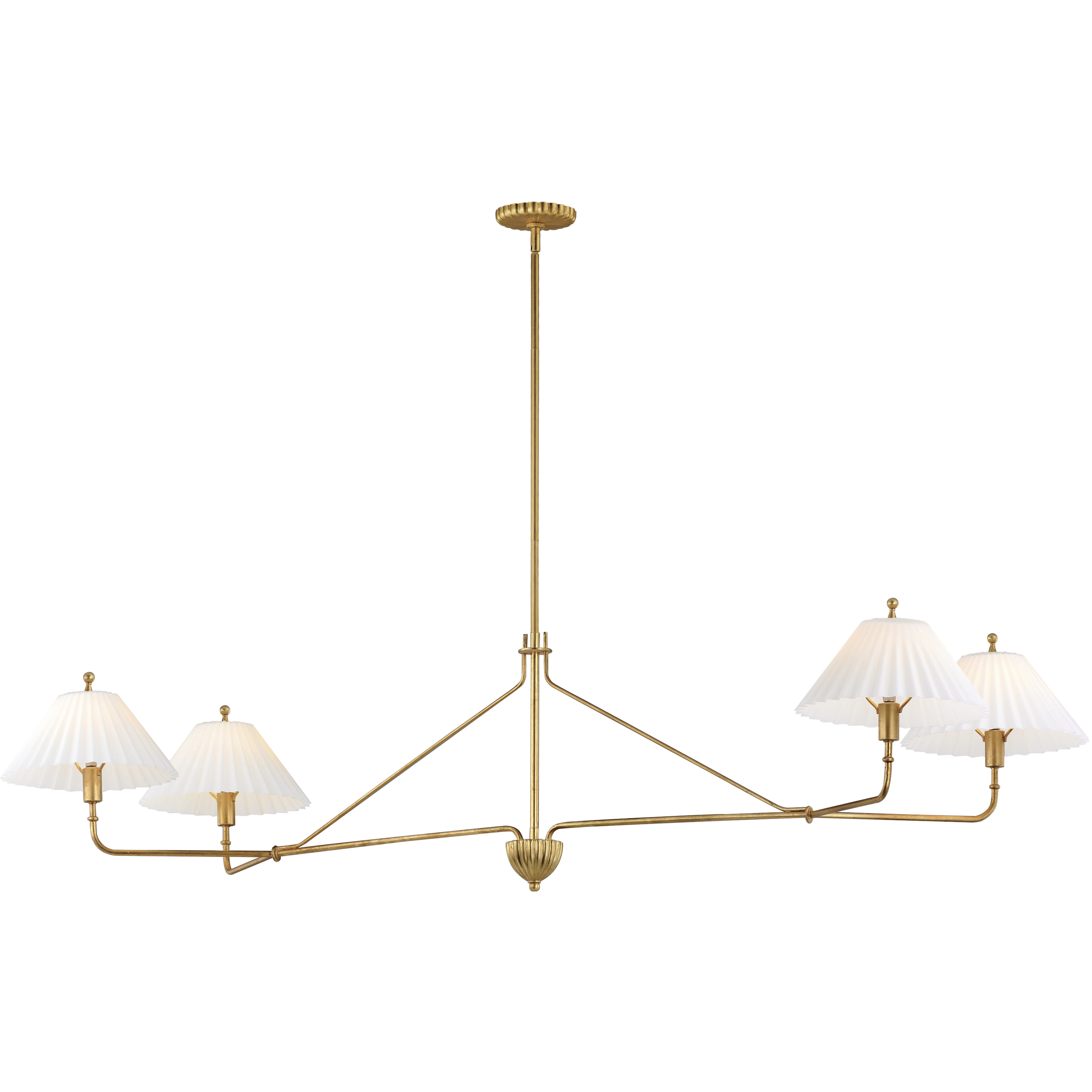 Kismet 4 Light 60.25 inch Gold Leaf Linear Pendant Ceiling Light