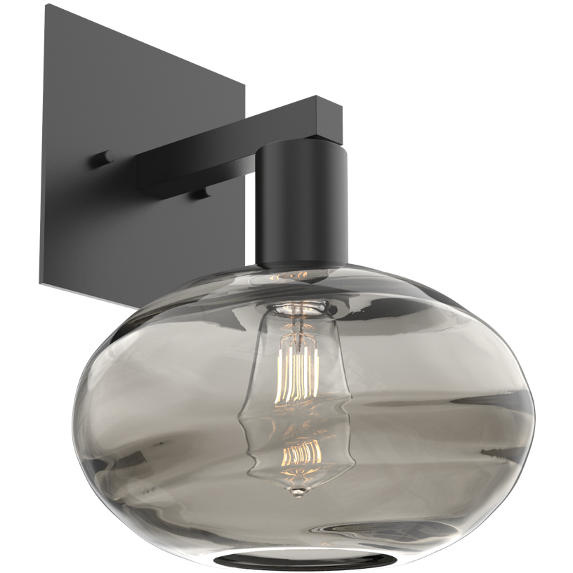 Coppa 1 Light 8 inch Matte Black Indoor Sconce Wall Light in Coppa Smoke