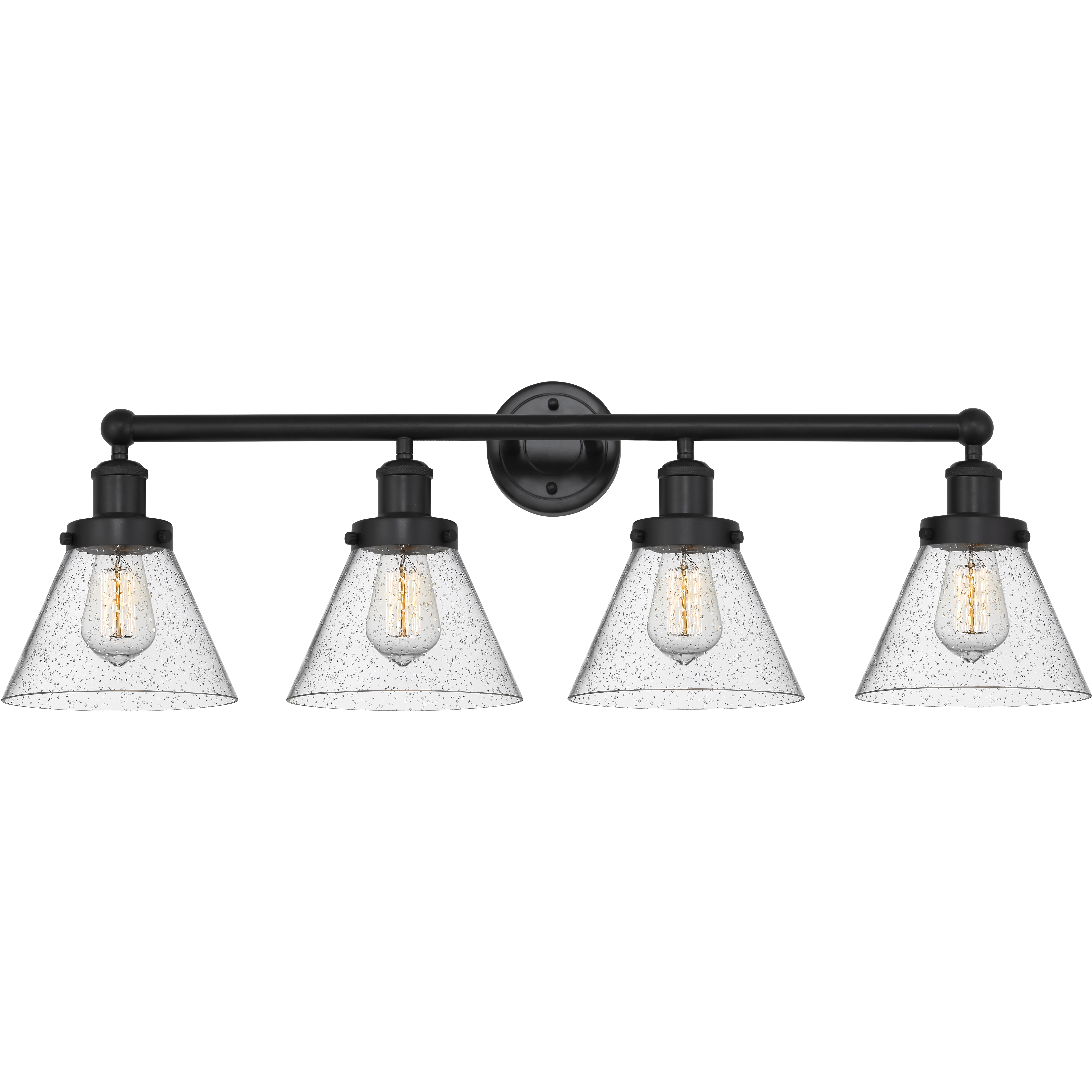 Cone 4 Light 34.75 inch Matte Black Bath Vanity Light Wall Light