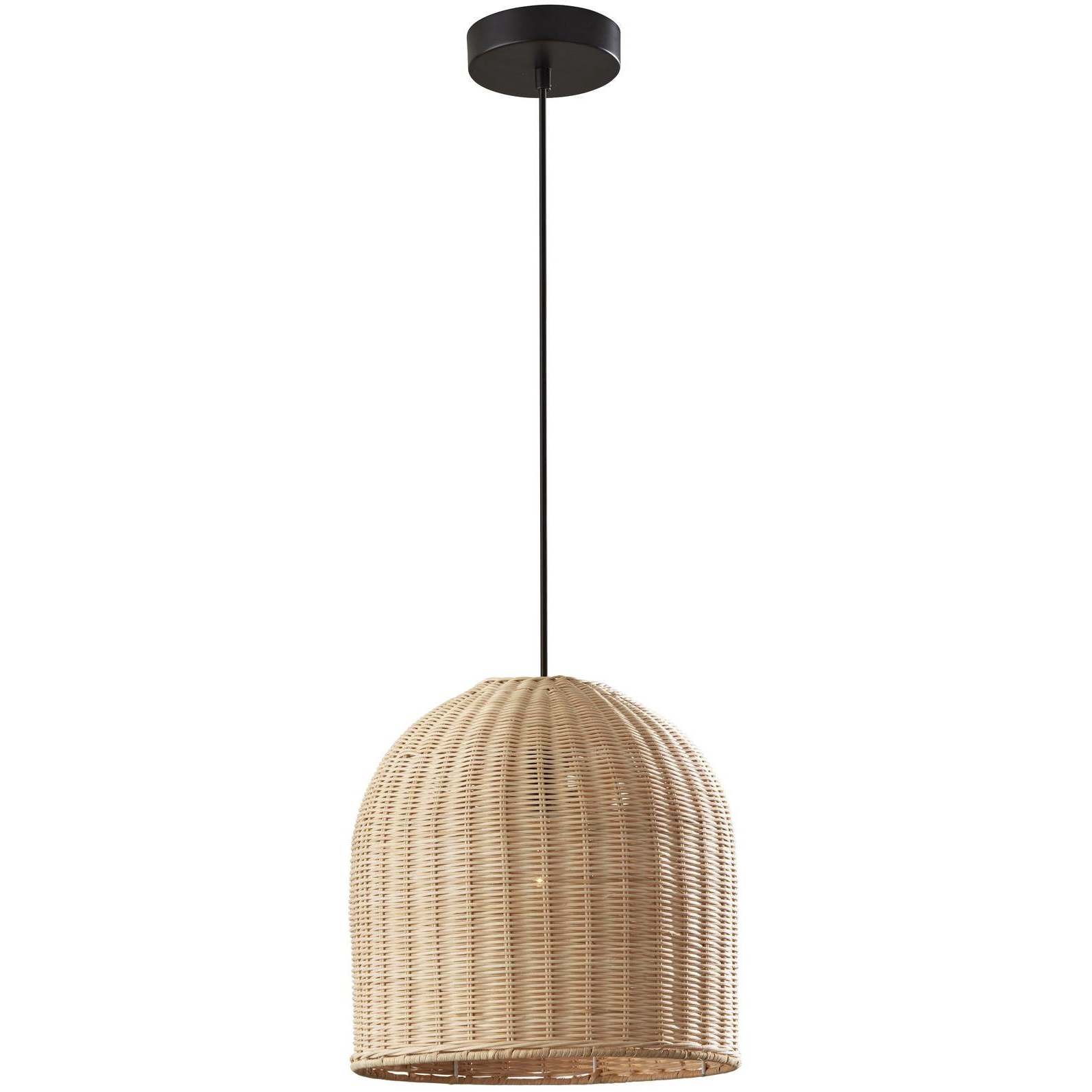 Bahama 1 Light 12 inch Dark Bronze with Light Rattan Pendant Ceiling Light