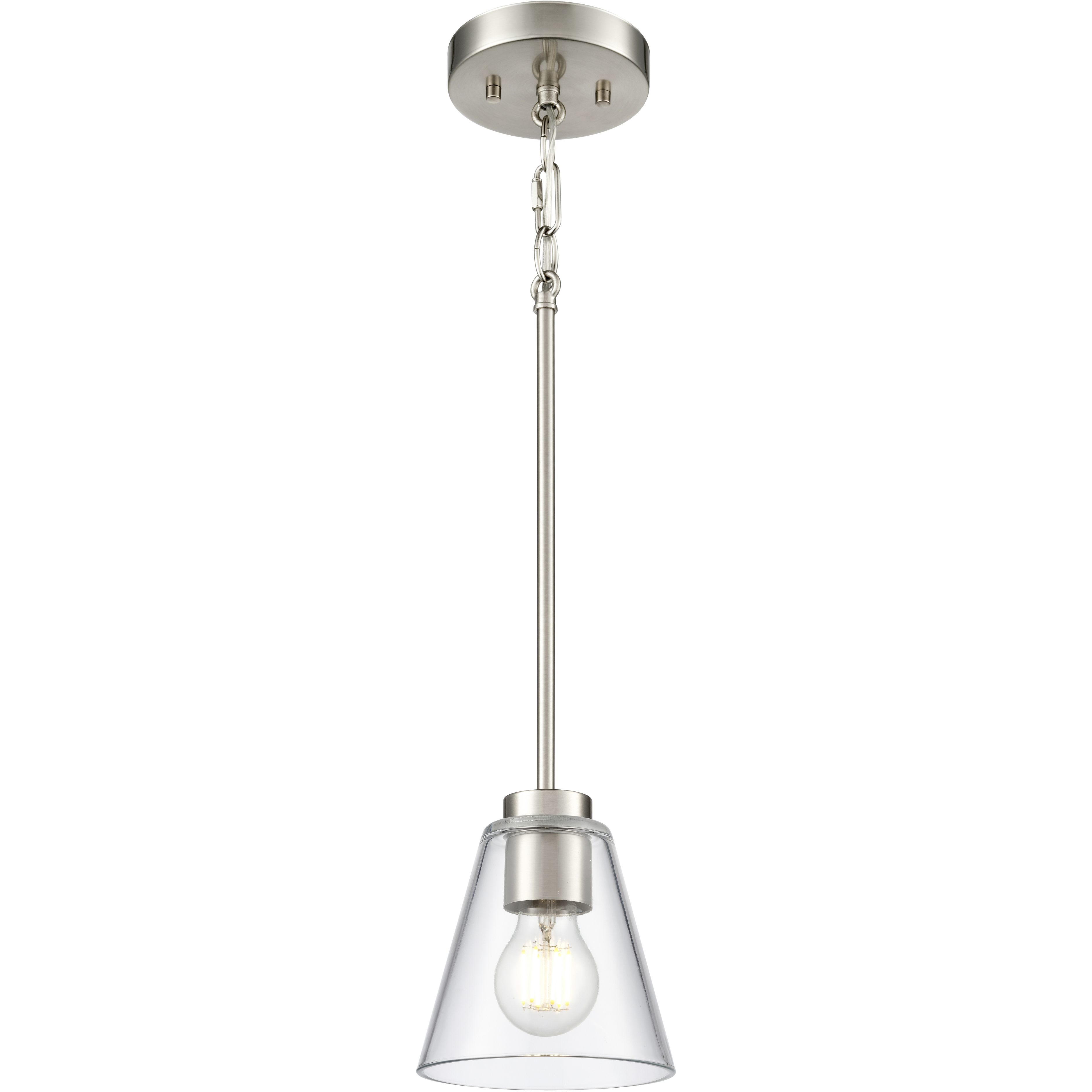 Strayhan 1 Light 5.75 inch Brushed Nickel Mini Pendant Ceiling Light