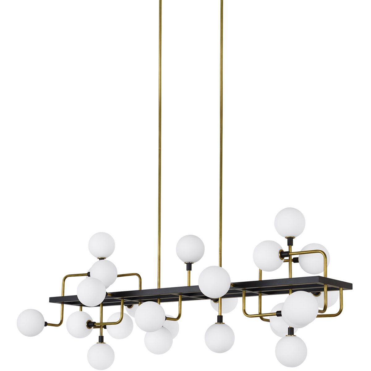 Sean Lavin Viaggio 56 inch Opal/Brass Linear Chandelier Ceiling Light in Incandescent