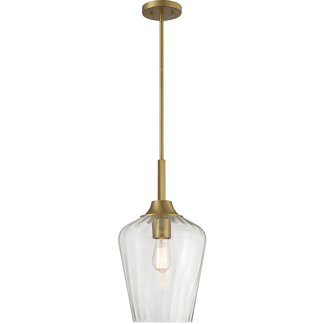 Carlton 1 Light 11 inch Warm Brass Pendant Ceiling Light, Essentials