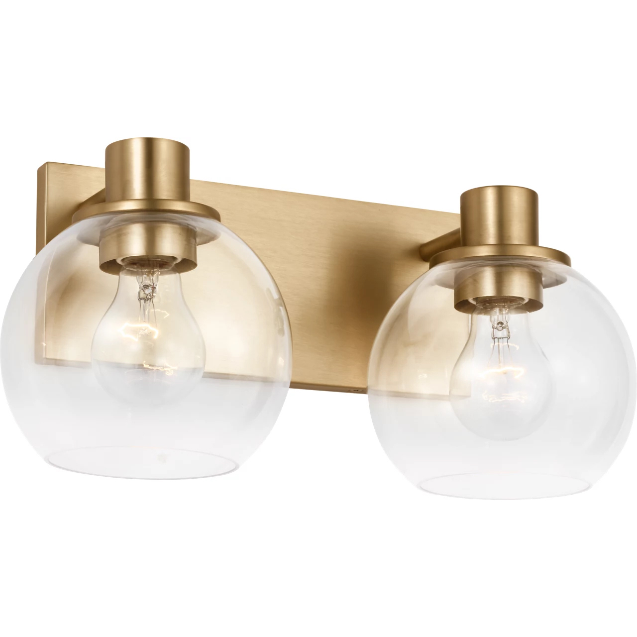 Rito 2 Light 14.5 inch Satin Brass Bath Light Wall Light, Medium