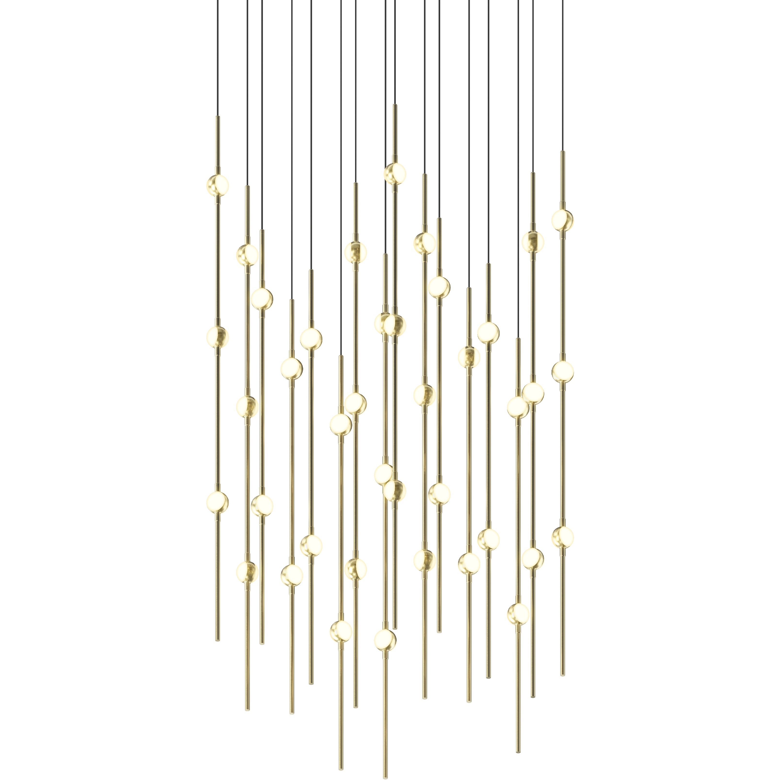 Constellation Aries LED 21.5 inch Satin Brass Pendant Ceiling Light in 3000K, White Optical Acrylic, 10 FT. Cord