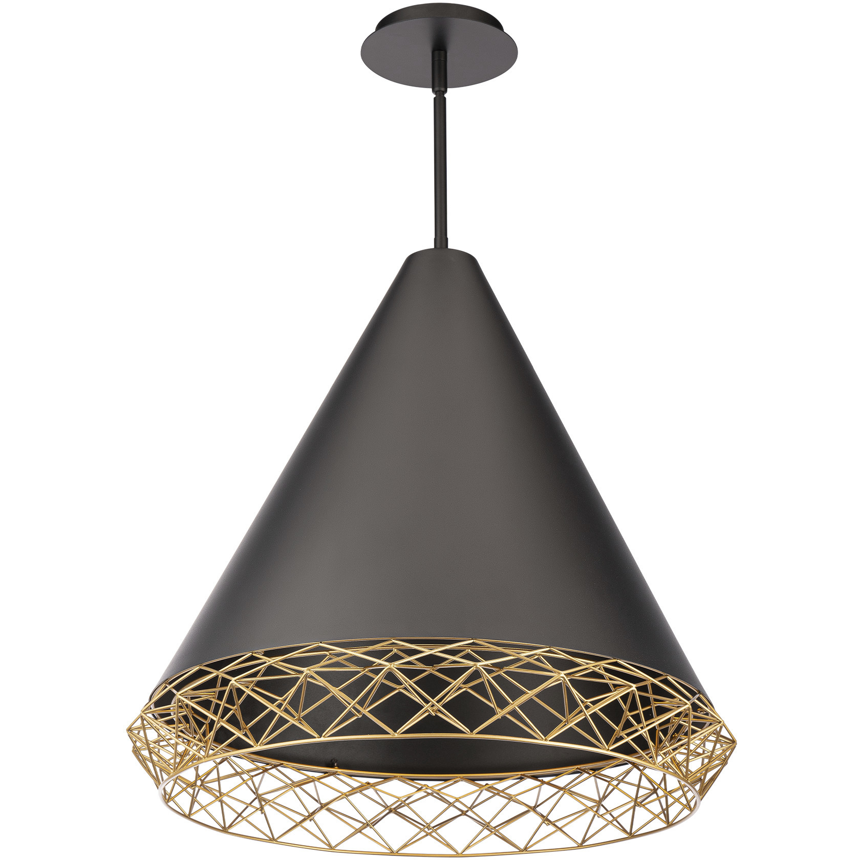 Lacey LED 22 inch Black Gold Pendant Ceiling Light, dweLED