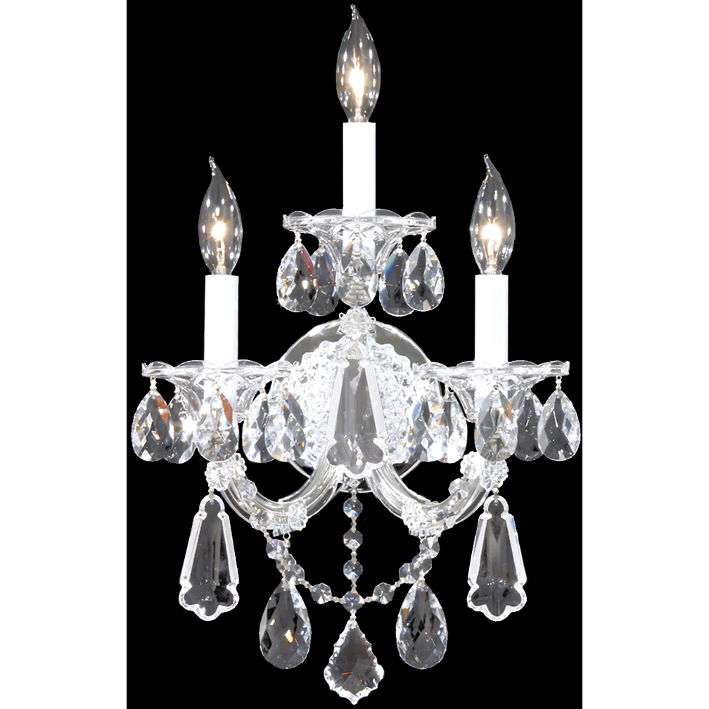 Maria Theresa Royal 3 Light 12 inch Silver Wall Sconce Wall Light, Royal