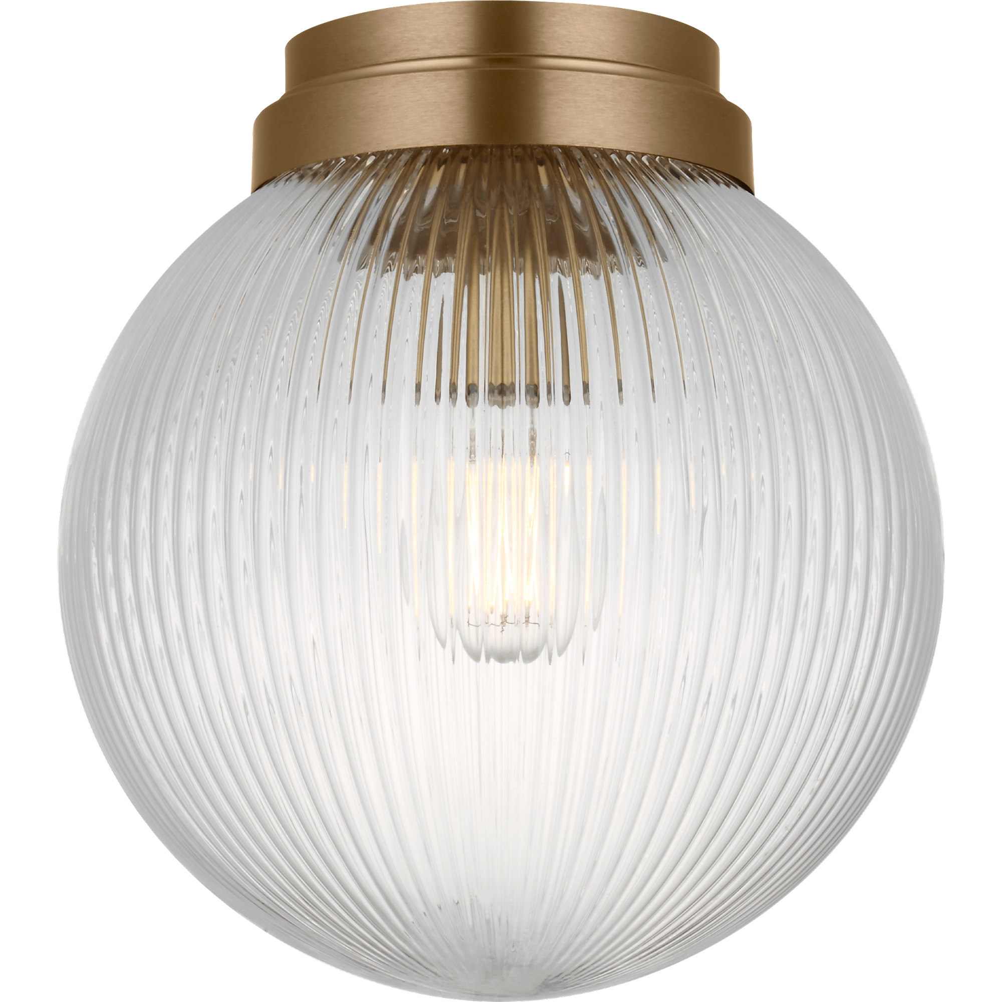 Drew & Jonathan Preston 1 Light 10 inch Satin Brass Flush Mount Ceiling Light in Standard