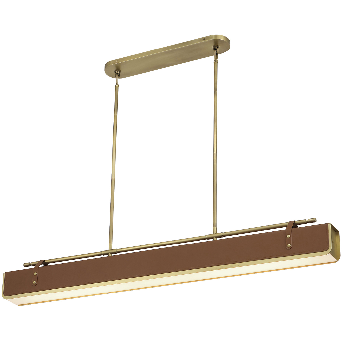 Valise LED 5 inch Vintage Brass/Cognac Leather Pendant Ceiling Light
