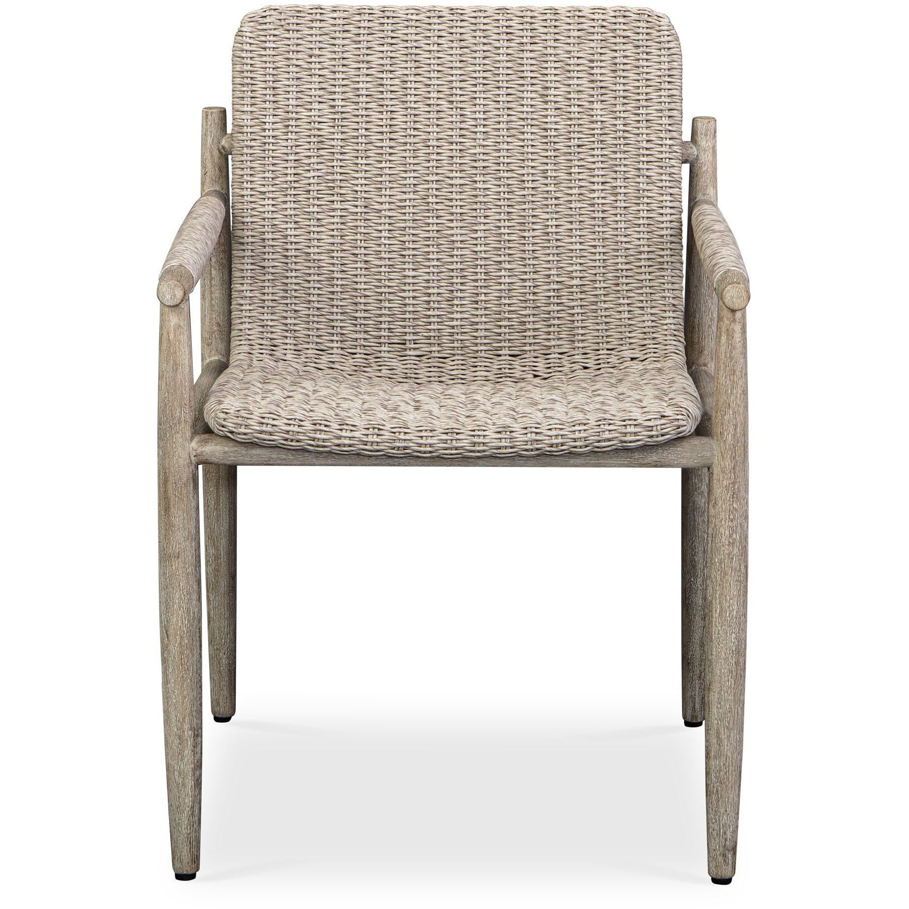 Sumba Light Gray and Cerused Wheat Mahogany Wood Outdoor Dining Chair