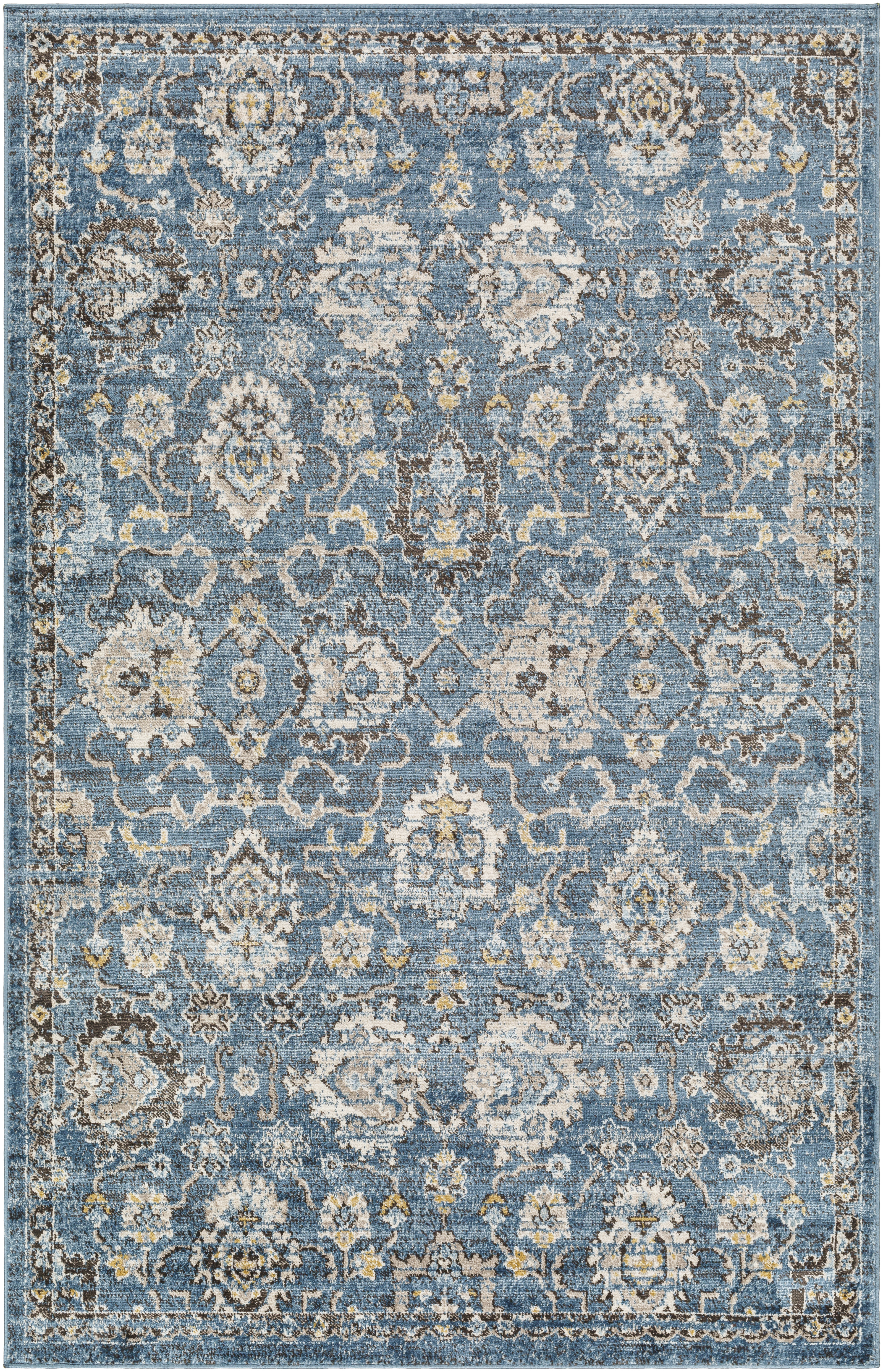 Pertek 120 X 94 inch Deep Teal Rug, Rectangle