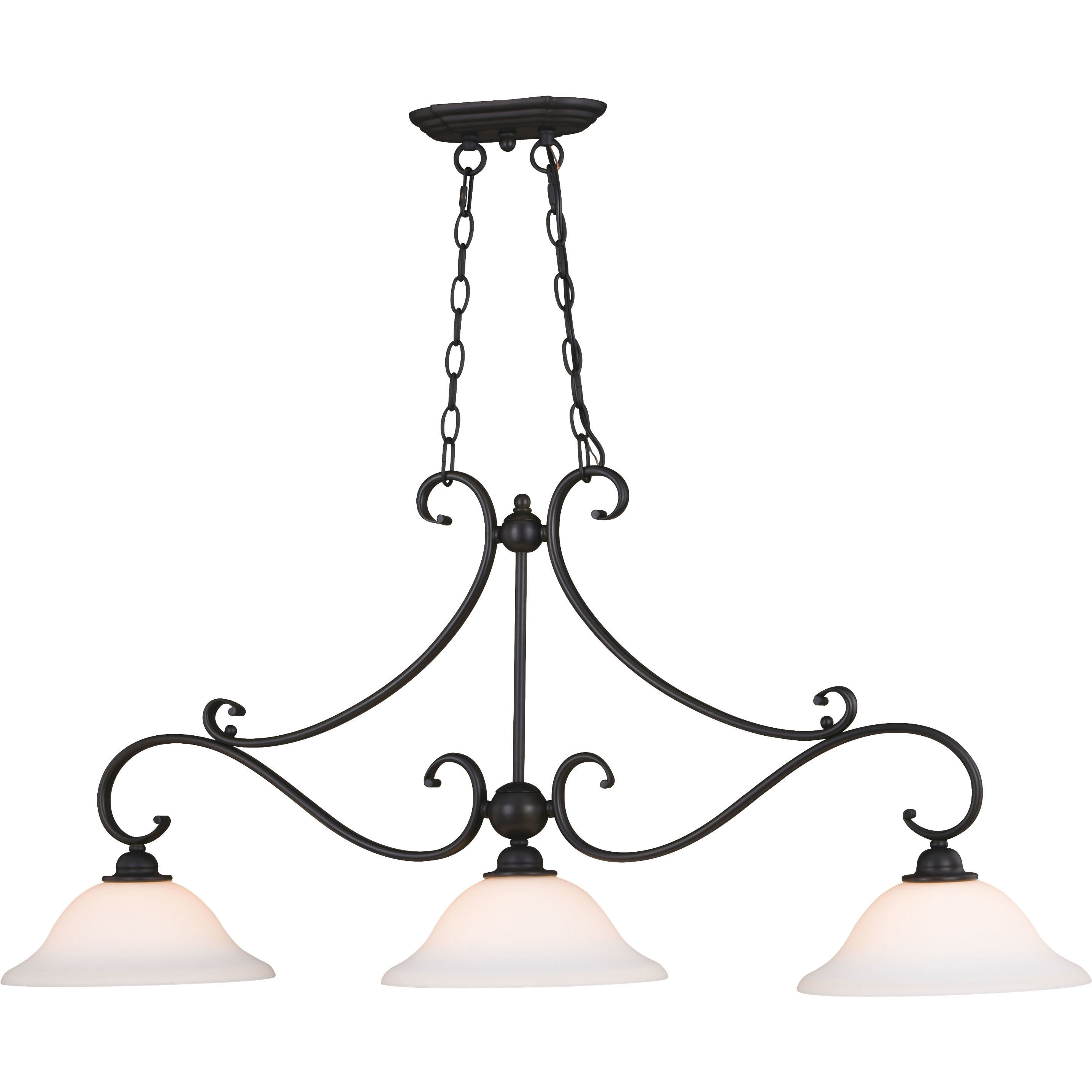 Monrovia LED 43.75 inch Oil Rubbed Bronze Linear Chandelier Ceiling Light