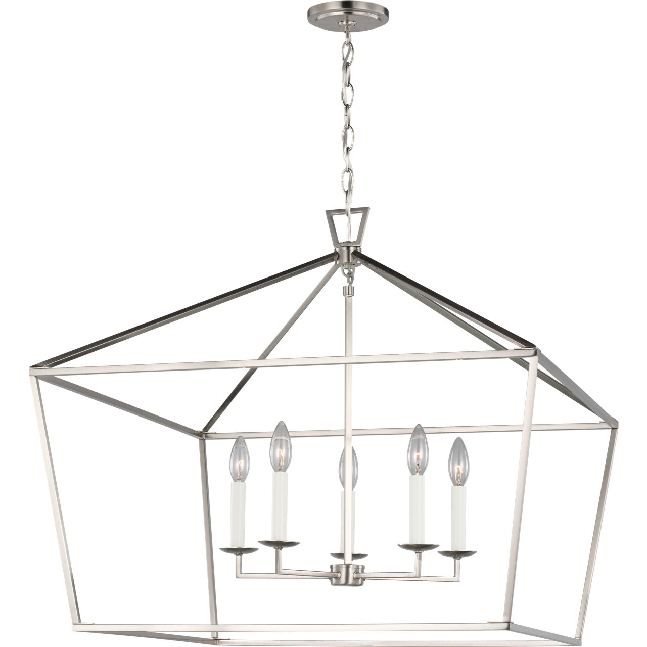 C&M by Chapman & Myers Dianna 5 Light 28 inch Brushed Nickel Pendant Ceiling Light