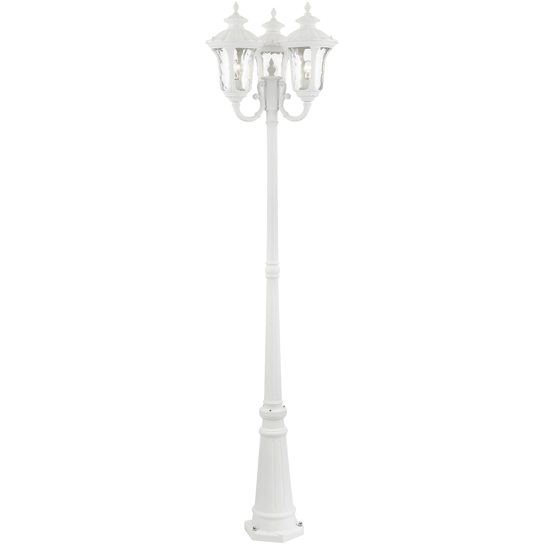 Oxford 3 Light 87 inch Textured White Outdoor Post Light