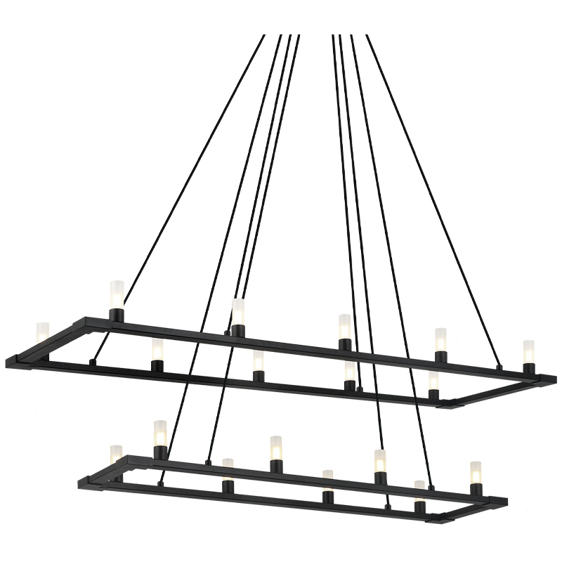 Cascadian 18 Light 15 inch Matte Black Chandelier Ceiling Light