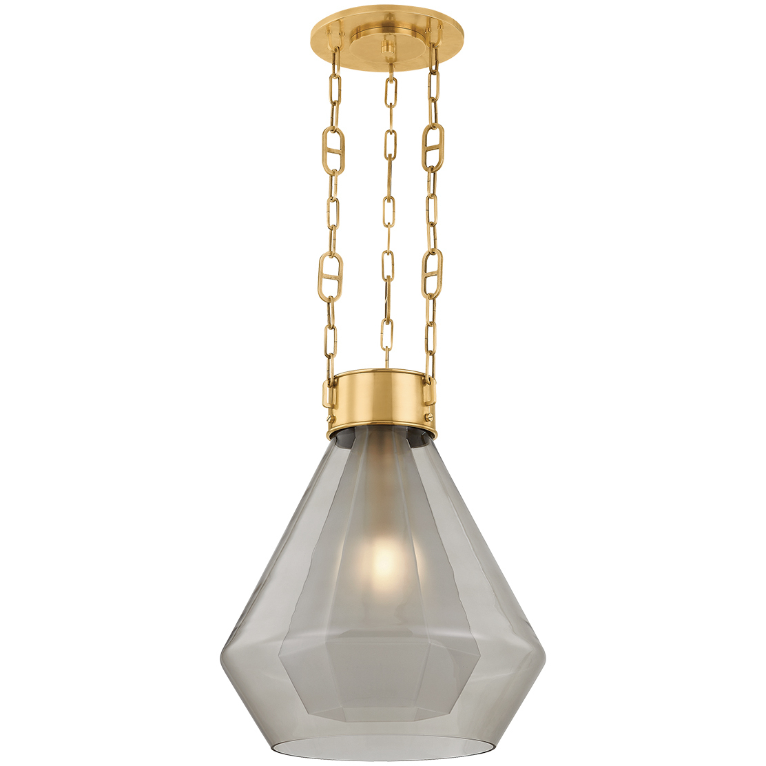 Tragus 1 Light 19 inch Vintage Brass Pendant Ceiling Light