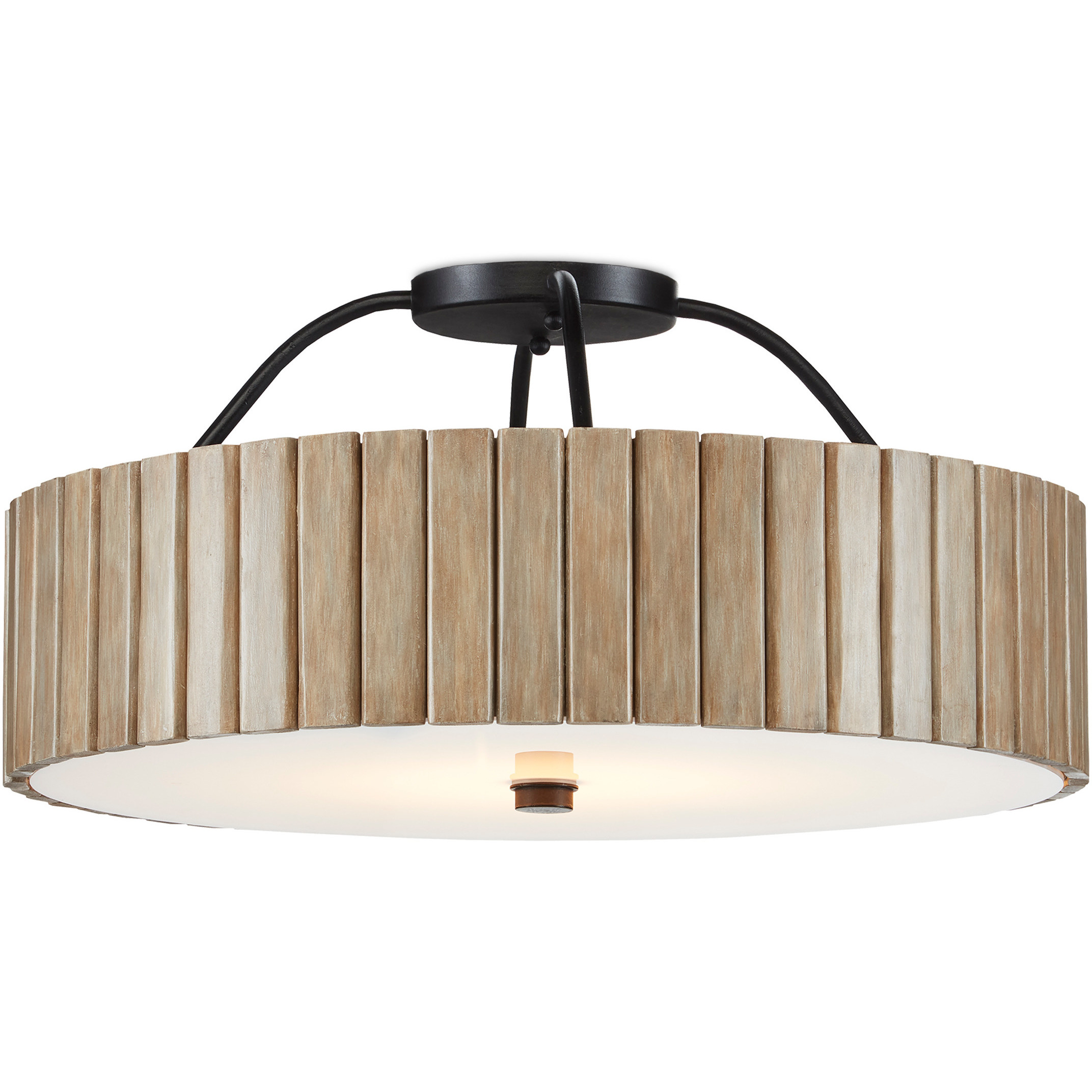Tetterby LED 20 inch Black Semi-Flush Ceiling Light