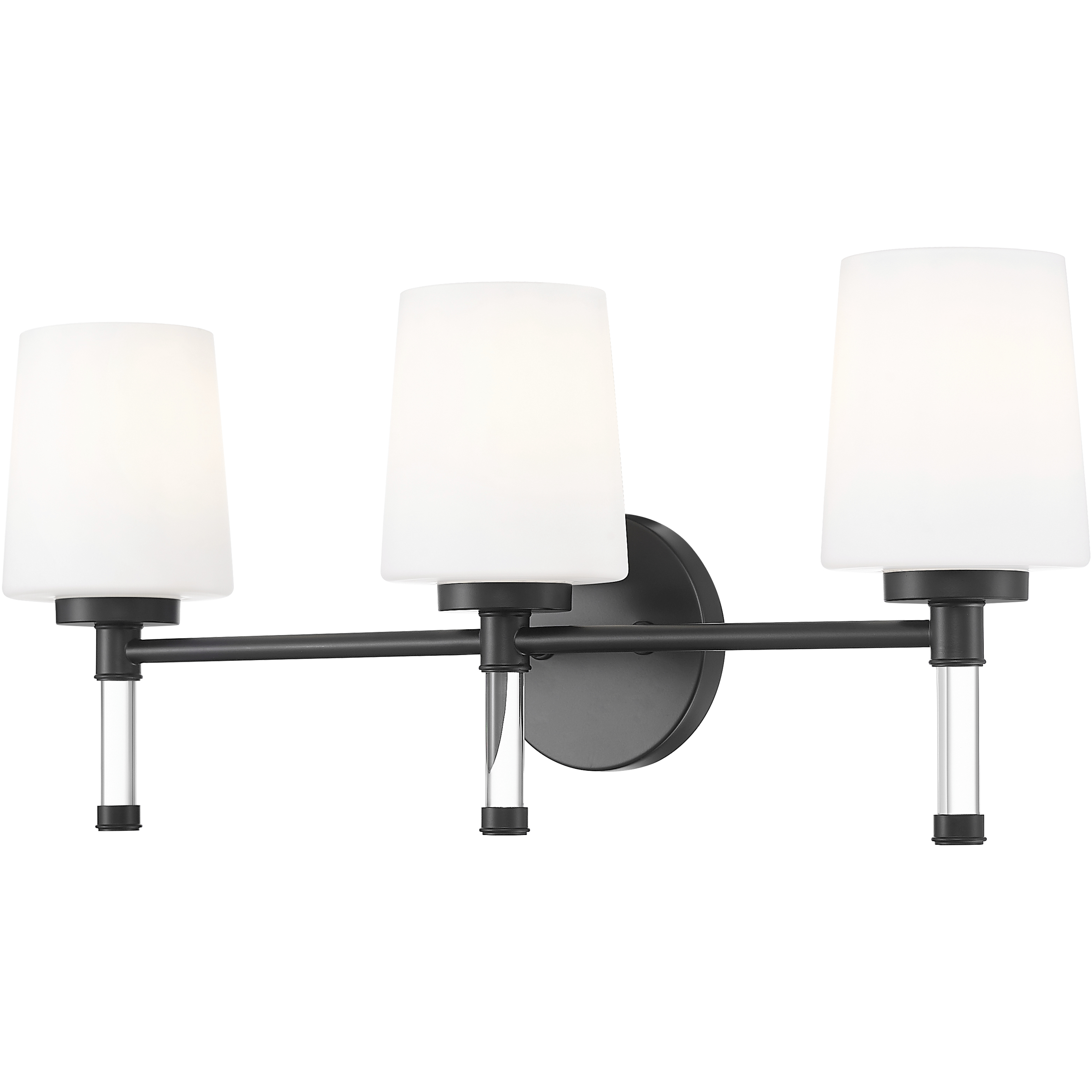 Henri 3 Light 24 inch Matte Black Bathroom Vanity Wall Light