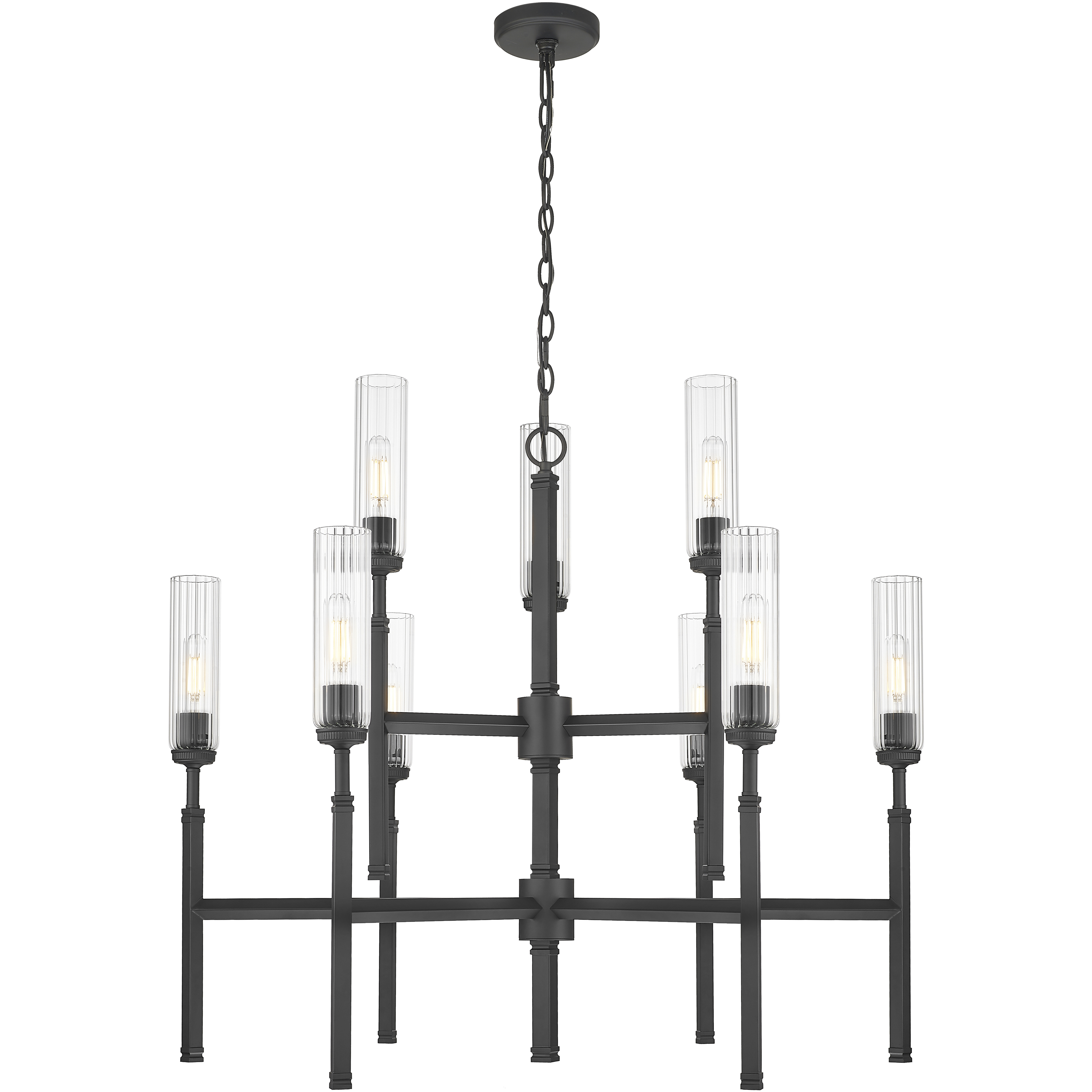 Esme 9 Light 38 inch Matte Black Chandelier Ceiling Light