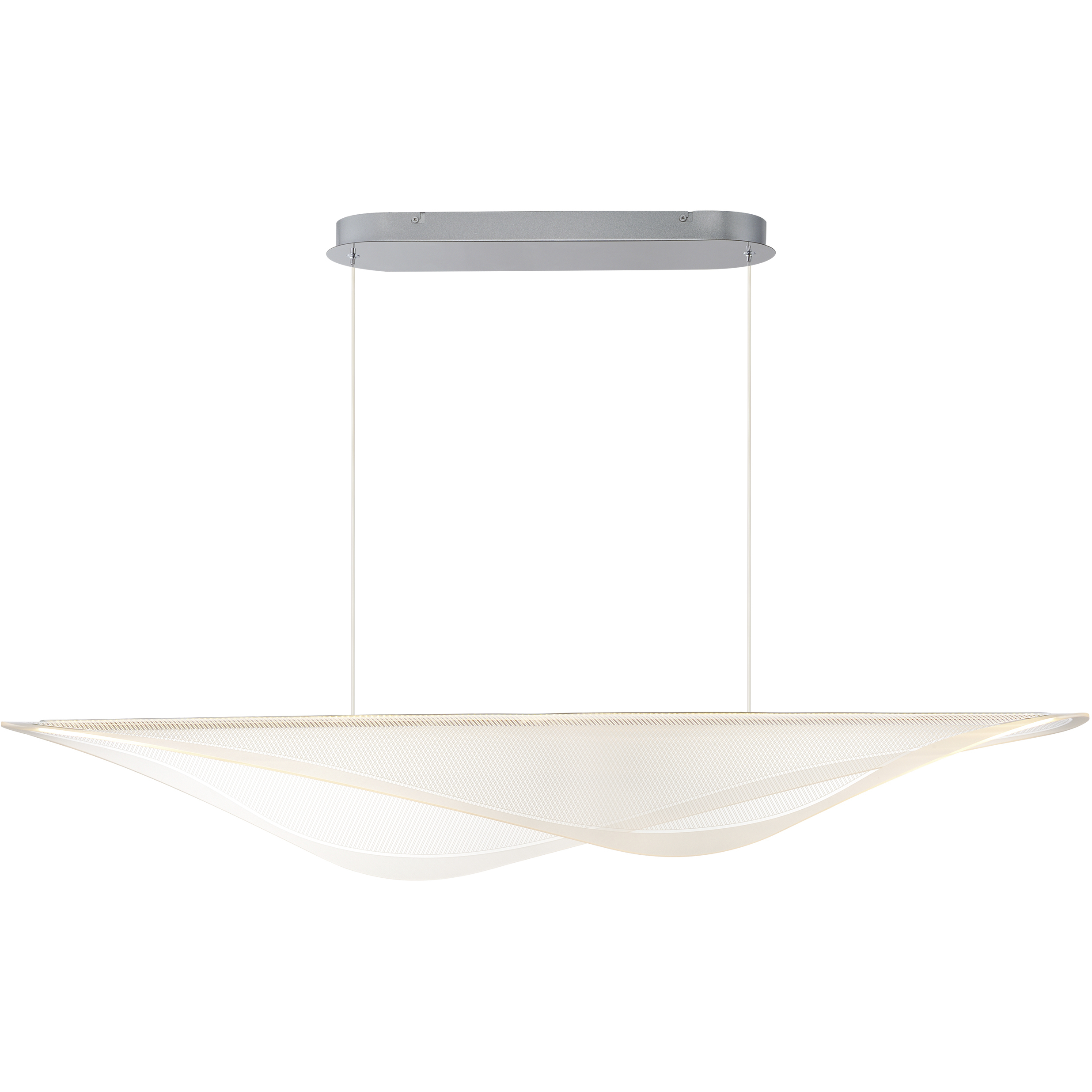 Manta LED 59 inch Polished Chrome Linear Pendant Ceiling Light in Clear Ribbed
