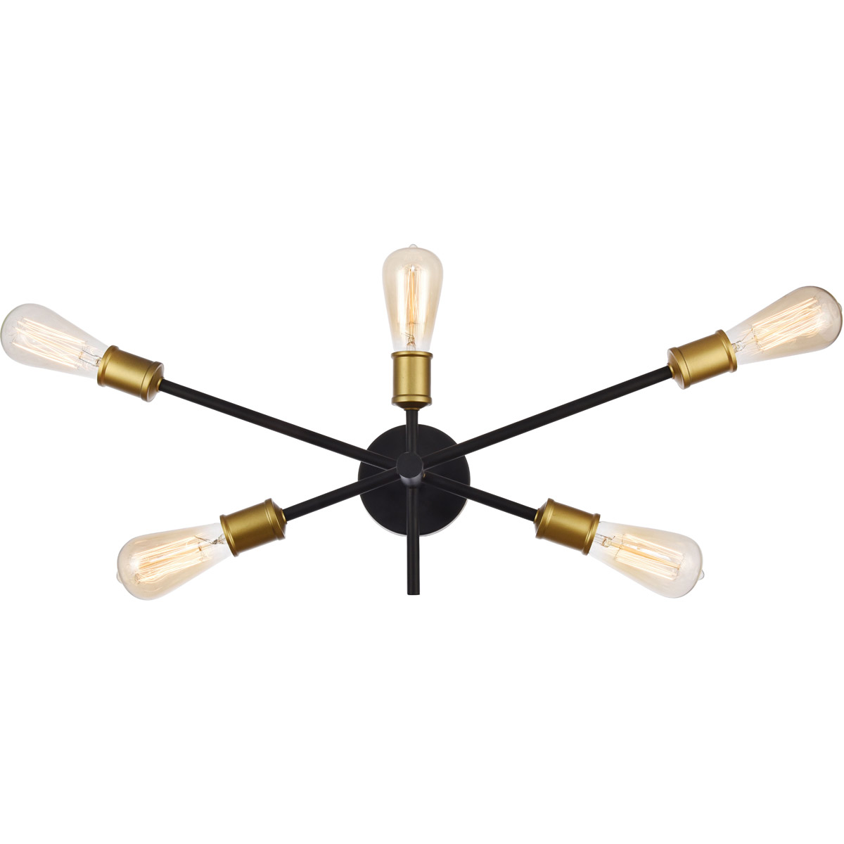 Axel 5 Light 24.7 inch Black and Brass Wall Sconce Wall Light