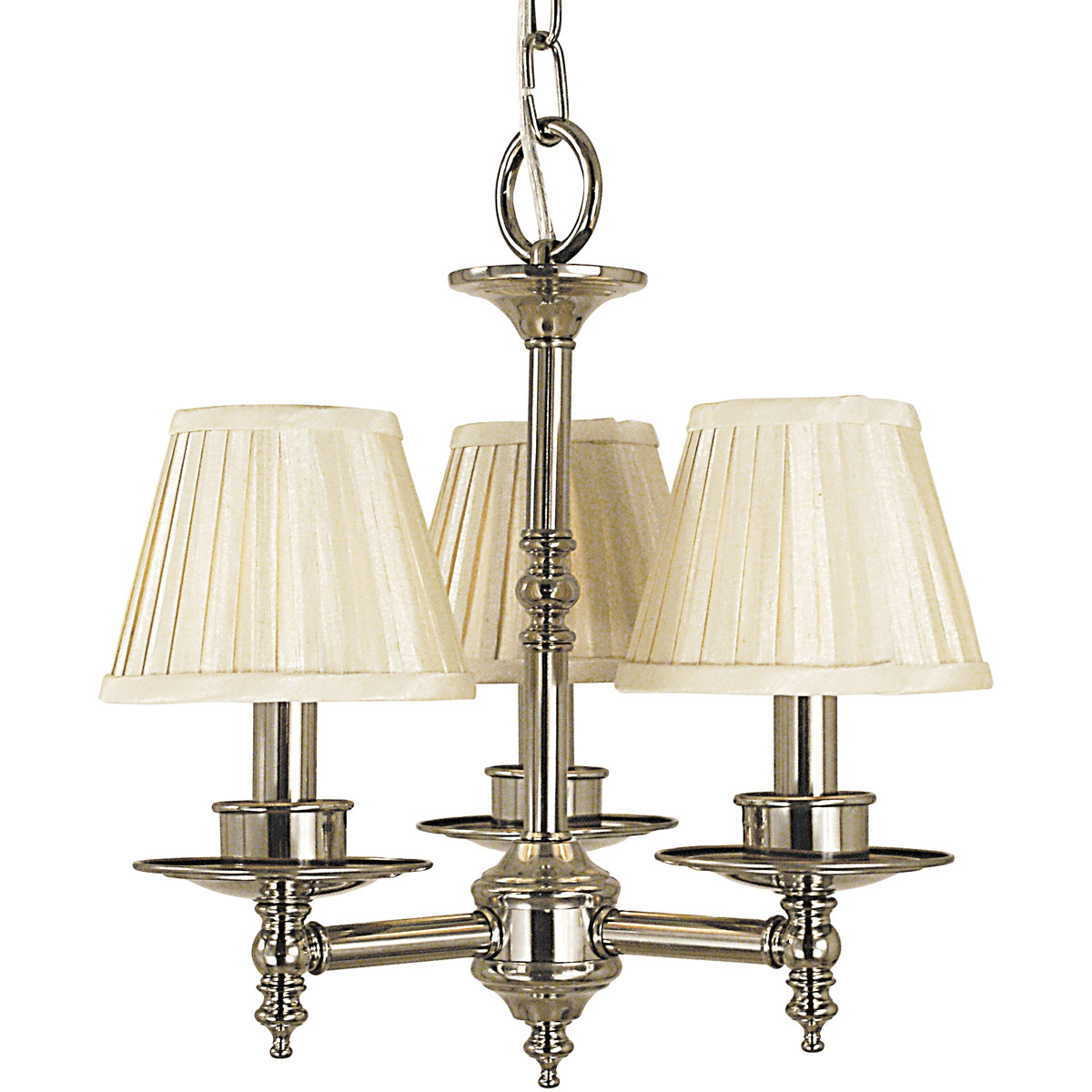 Sheraton 3 Light 14 inch Polished Silver Mini Chandelier Ceiling Light